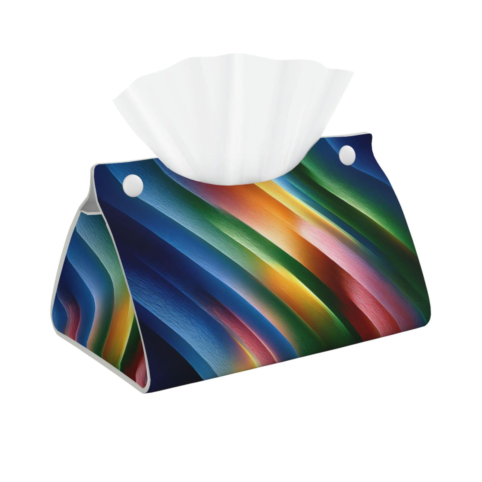 Abstract Background Blue Pink Green Tissue Box Cover Rectangle Pu Leather Tissue Box Holder for Car Bathroom Bedroom Desk Tabletop Decor