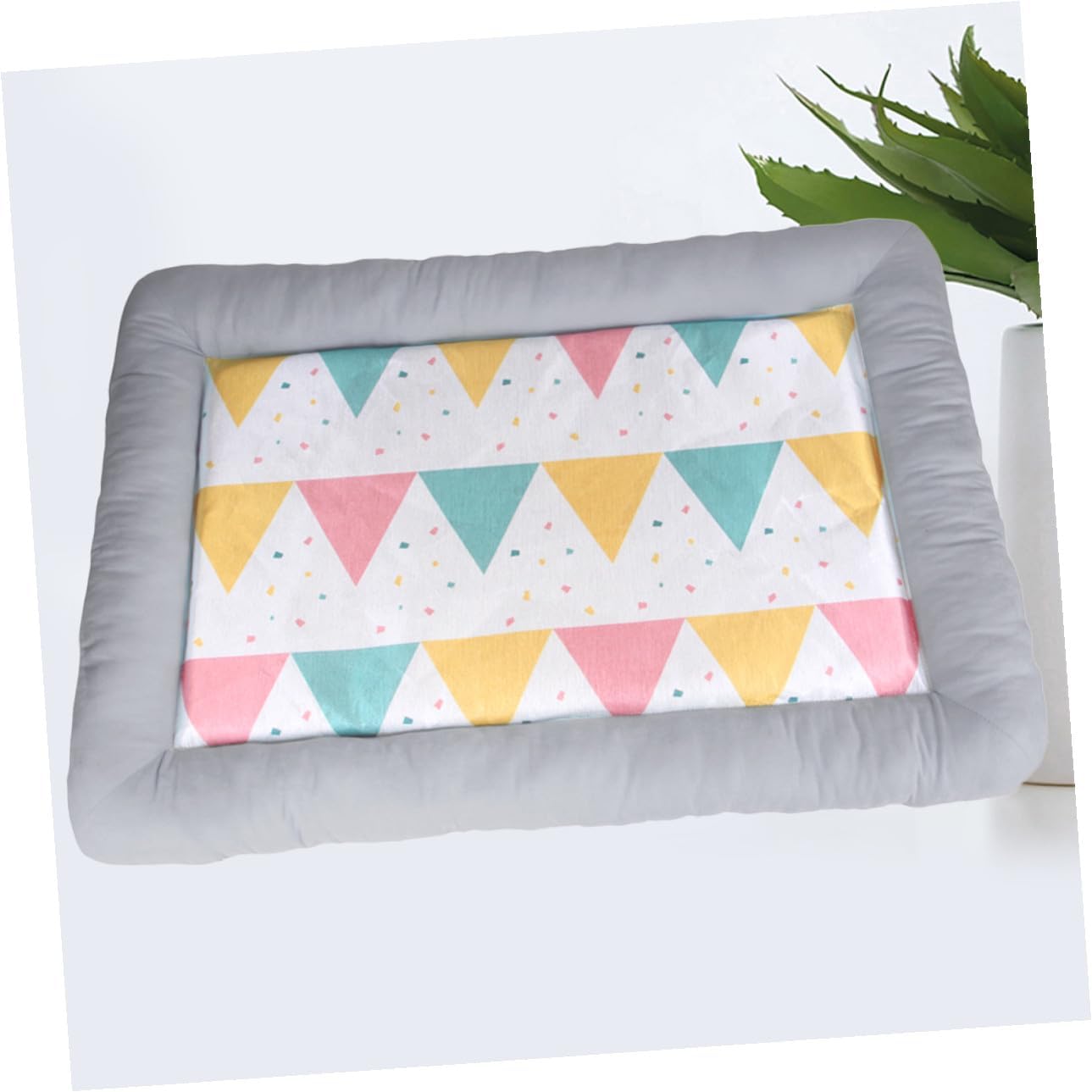 Pet Bed Thickened Ice Silk Cooling Pad with Anti-Slip Bottom Breathable Summer Nest for Dogs and Cats Soft Cushioning Mat and Grey