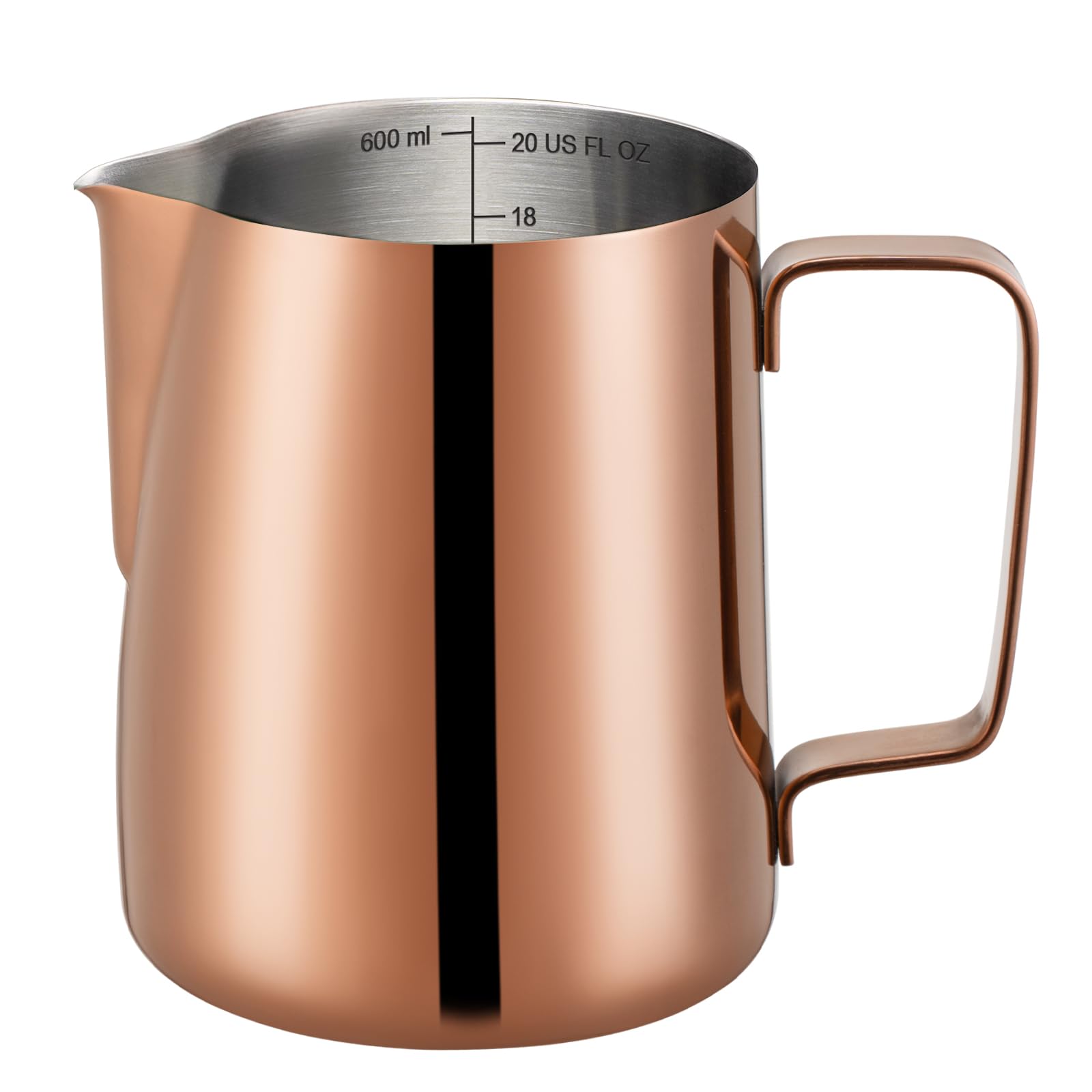 Amrules Milk Frothing Pitcher 20oz Frother Cup Barista Tools, Rose Gold