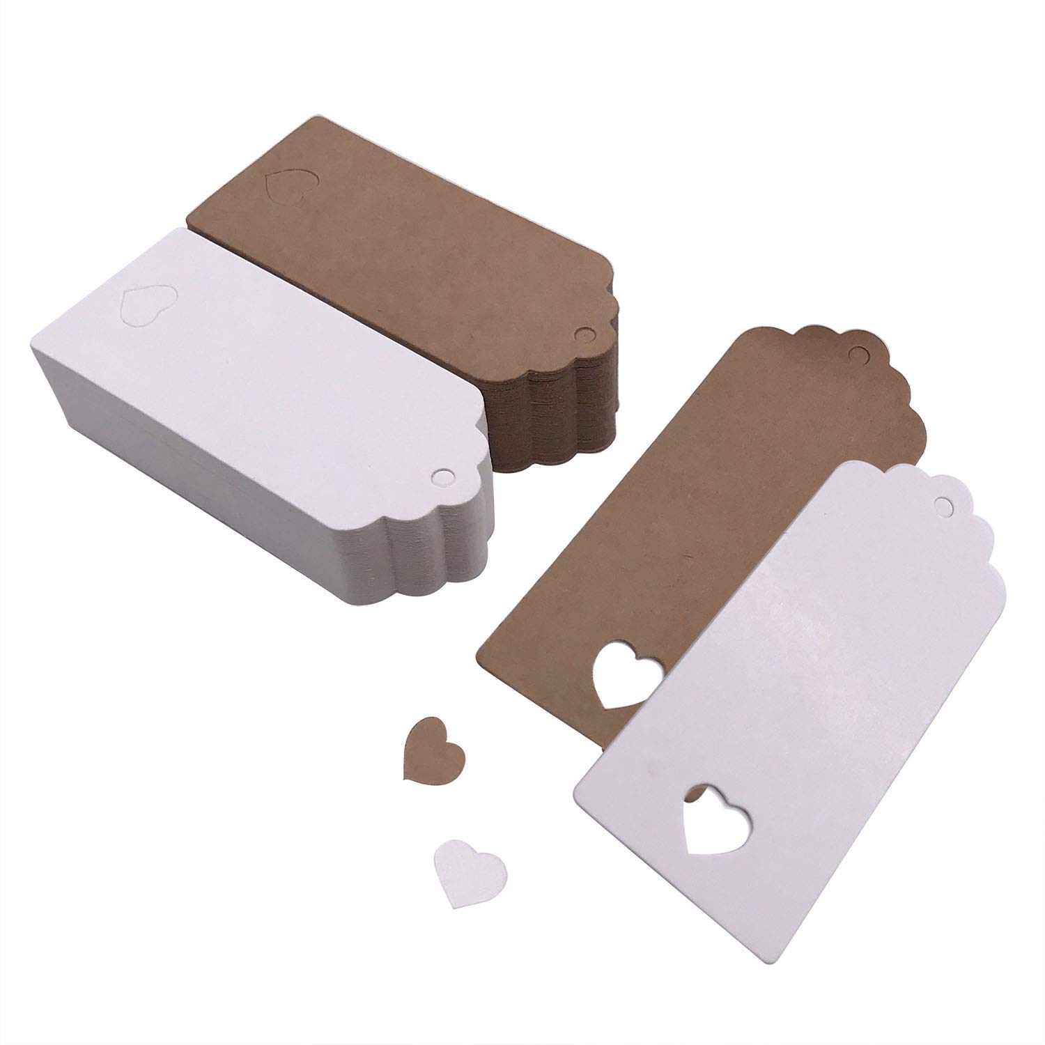 100 Etichette Regalo In Carta Kraft A Forma Di Osso Di Cane Con Spago Per Matrimonio E Compleanni - 4