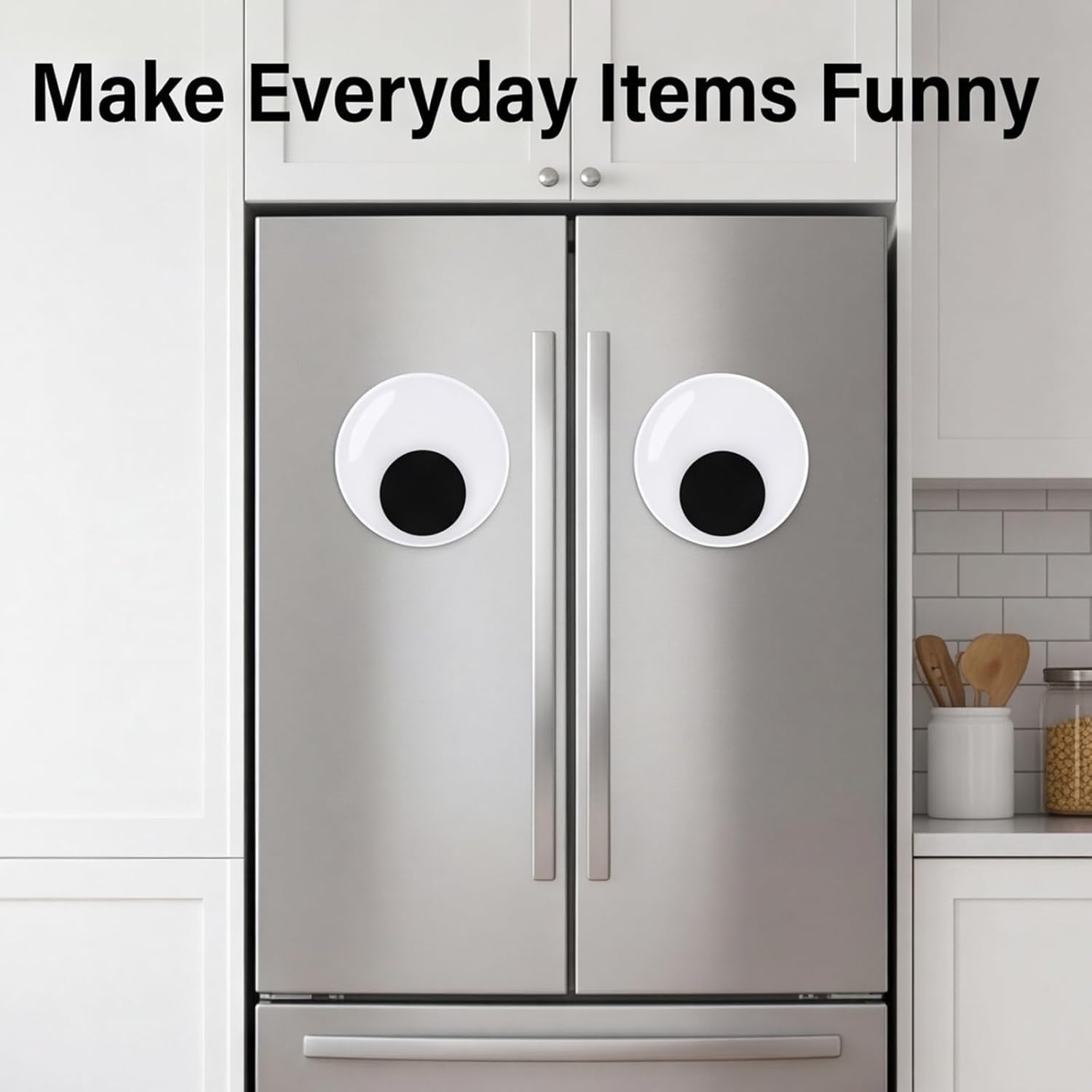 2PCS Giant Googly Eyes with Self-Adhesive, 7 Inch Large Wiggle Googly Eyes, Big Plastic Black White Sticky Googl y Eyes for DIY Crafts, Party, Halloween, Christmas Tree Decorations