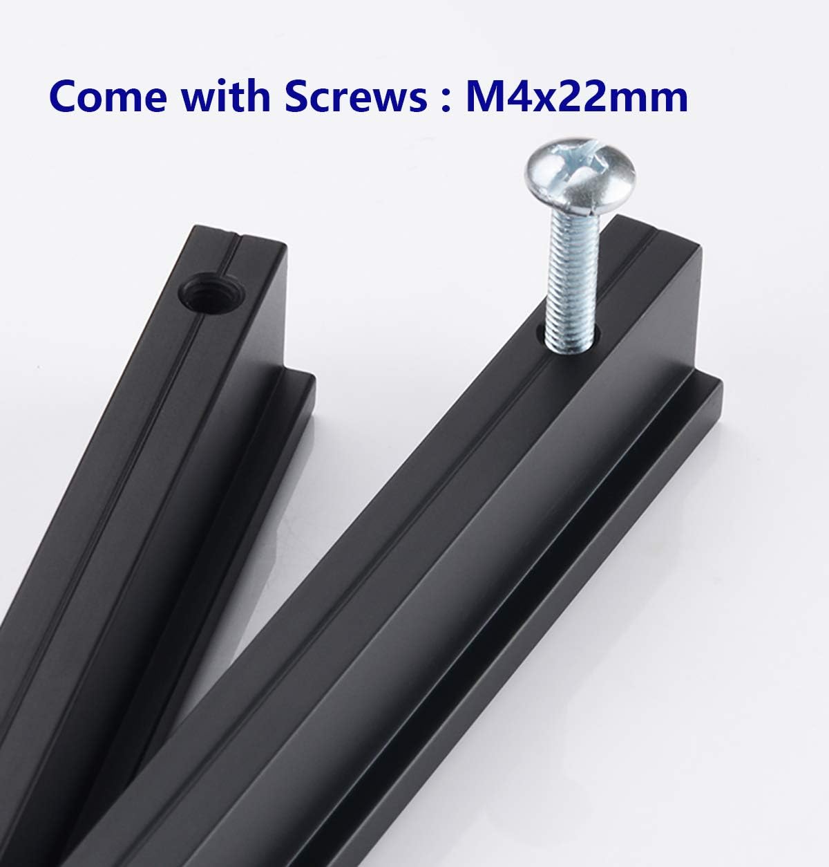 Qrity 2 Units L 90° Kitchen Cupboard Cabinet Door Handle, Aluminium Furniture Handles, Hole Spacing 192mm Kitchen Drawer Dresser Pulls - Image 5