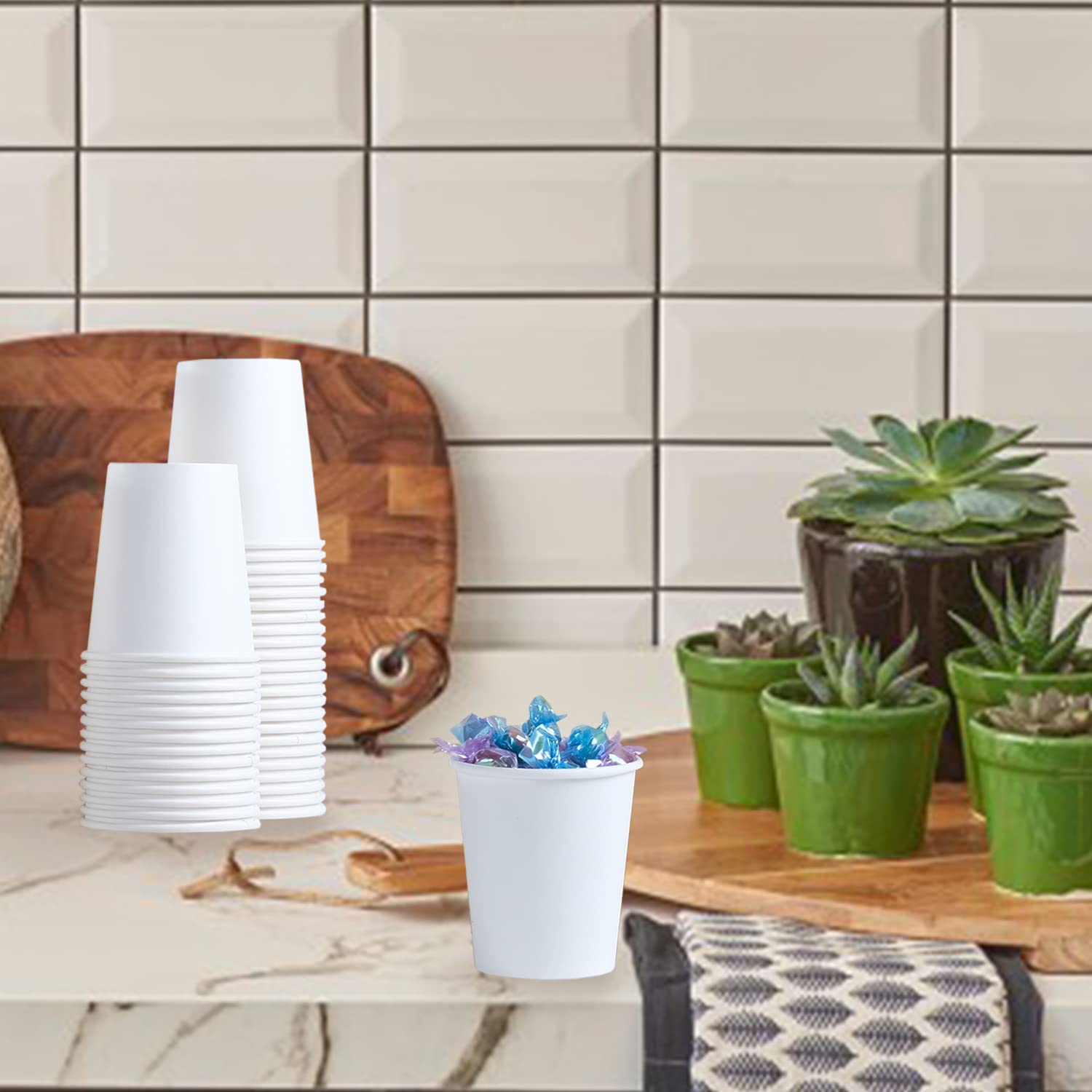Paquete de 300 vasos de papel de 5 onzas, vasos desechables de baño de 5 onzas, taza pequeña para enjuague bucal, tazas de papel de espresso, mini vasos de papel para viajes, fiestas, pícnics 6