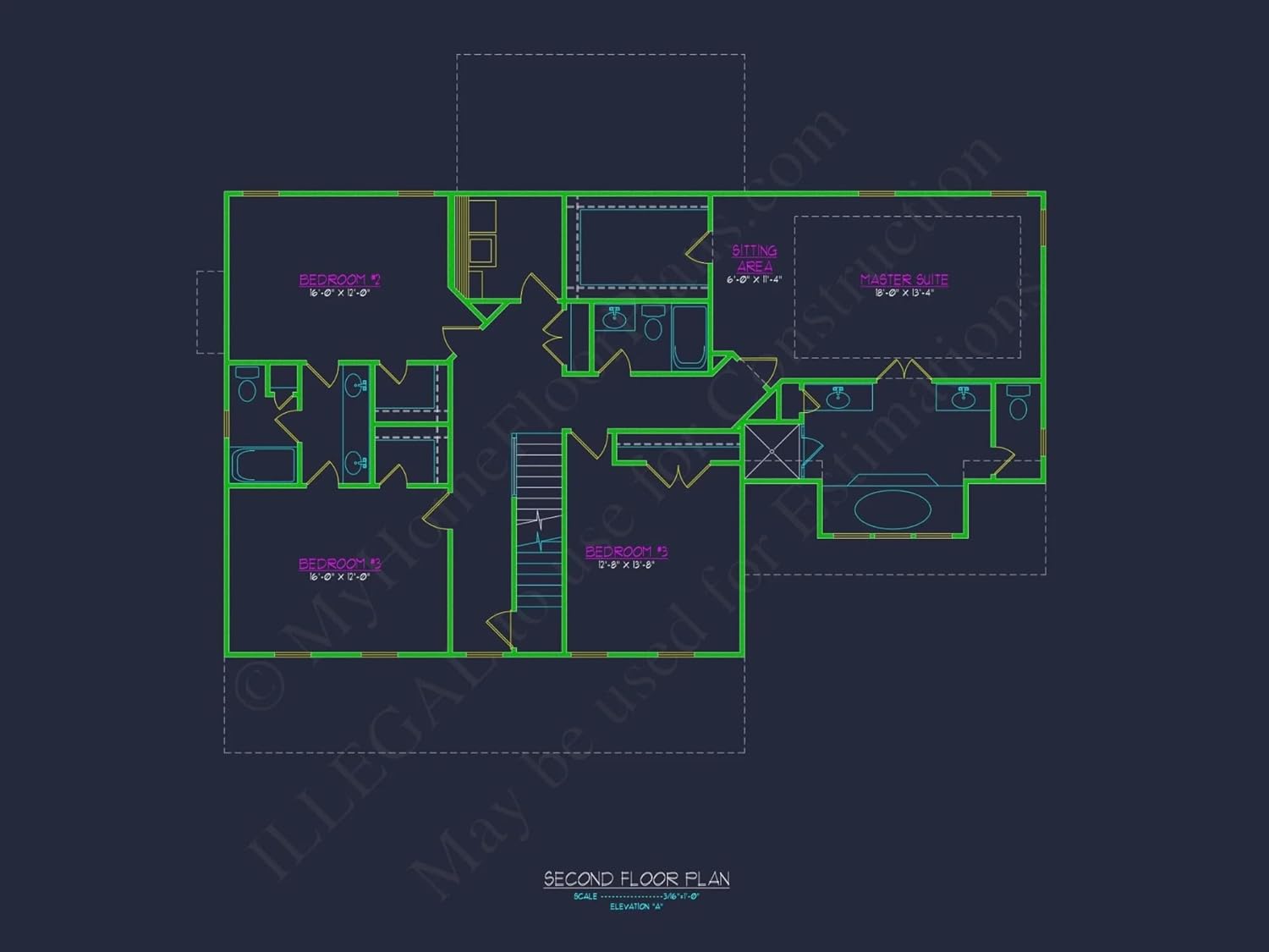 10-1492 House Plan - House Design Blueprint with Floor Plans and Architectural CAD