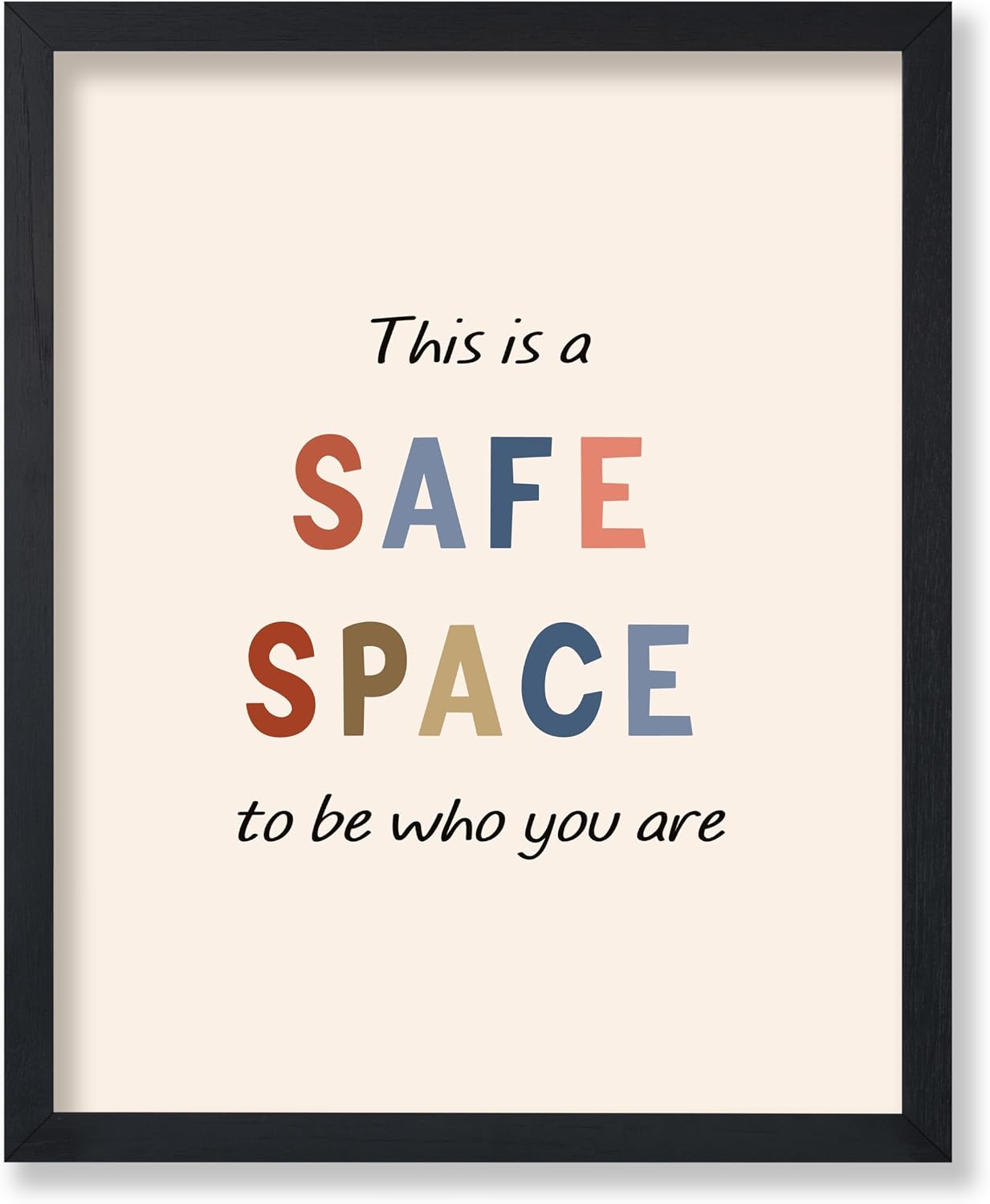 Poster Master This Is A Safe Space Poster - Mental Balance Print - School Counselor Art - Gift for Psychologist, Student & Teacher - Great Decor for School or Therapist Room - 8x10 UNFRAMED Wall Art