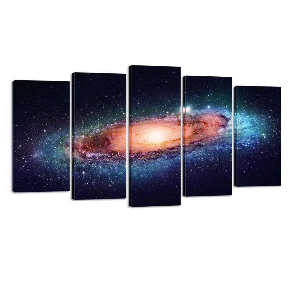 Creative Art- Modern Giclee Canvas Print Artwork Universe 5 Panels Splendid Planetary Nebula Space Picture Printed on Canvas Wall Art for Home office Wall Decor 5pcs/set (5Panel)