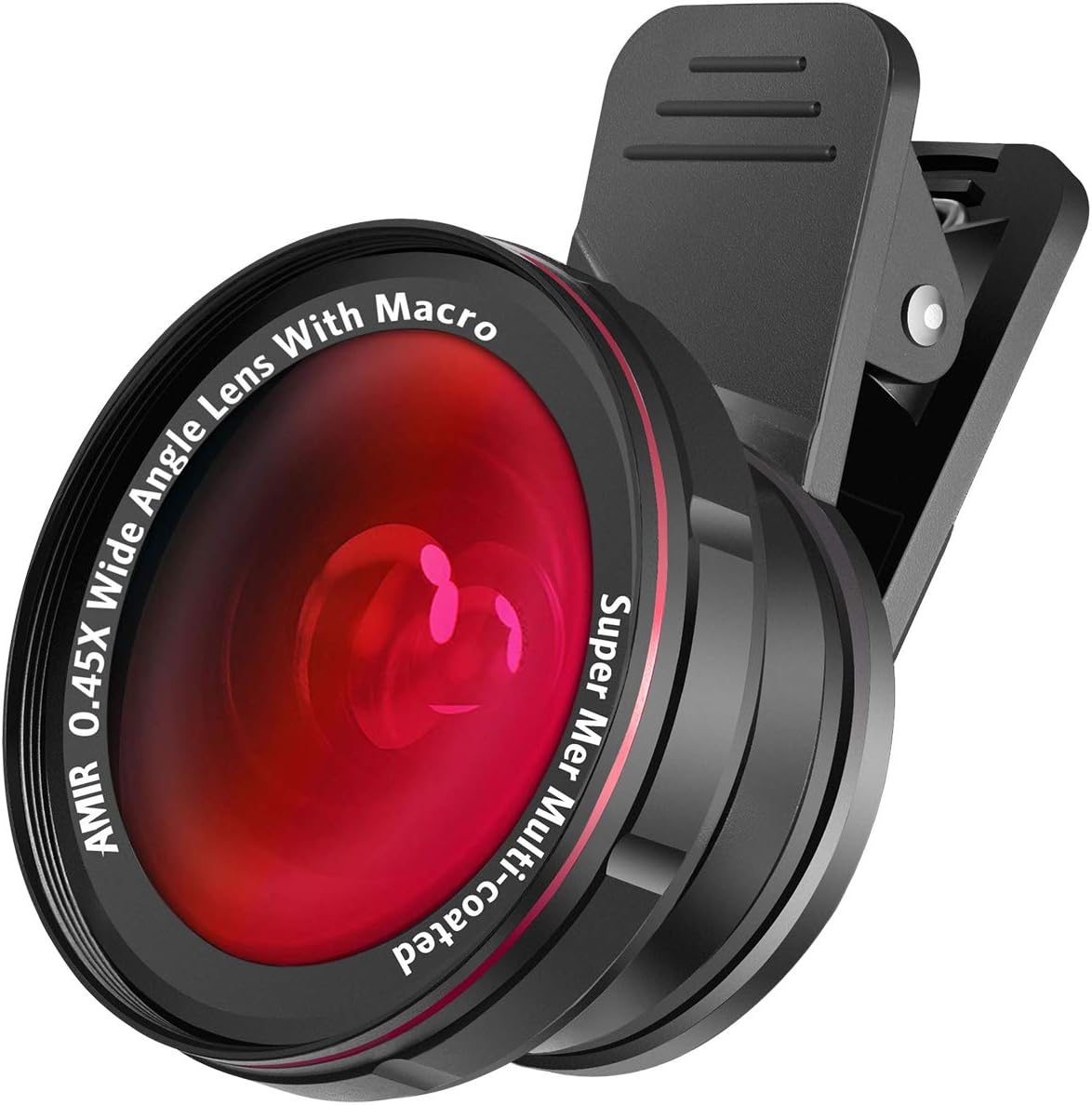 [Upgraded Version] AMIR Phone Camera Lens, 0.45X Wide Angle Lens + 15X Macro Lens for iPhone Camera Lens Kit, Clip-On Cell Phone Camera Lenses for iPhone, Android, Samsung Smartphones and Tablets
