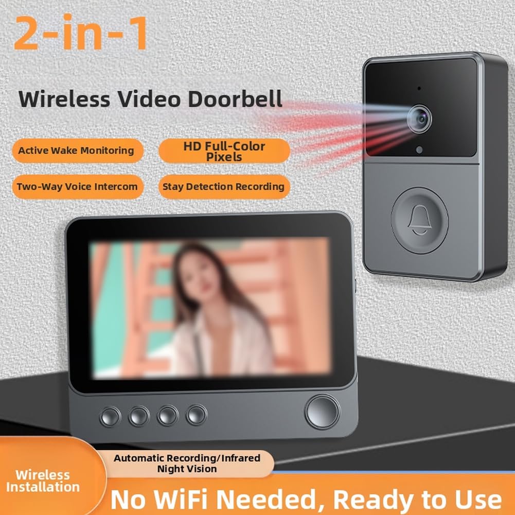 Videocitofono Wireless con Schermo Visione Notturna