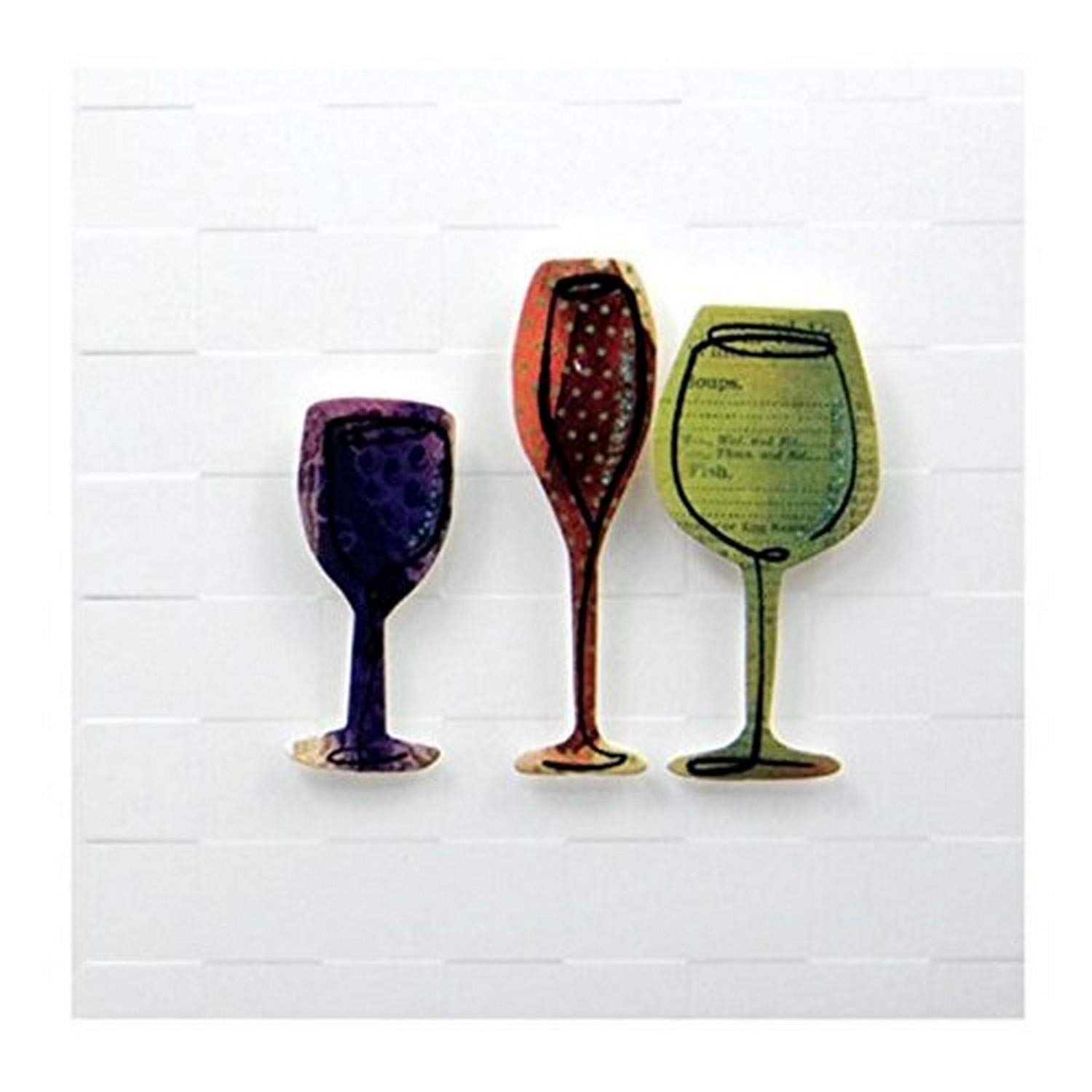 Karen Foster diseño Tarjeta de Etiqueta de Regalo, Wine Glasses, 12 x 12