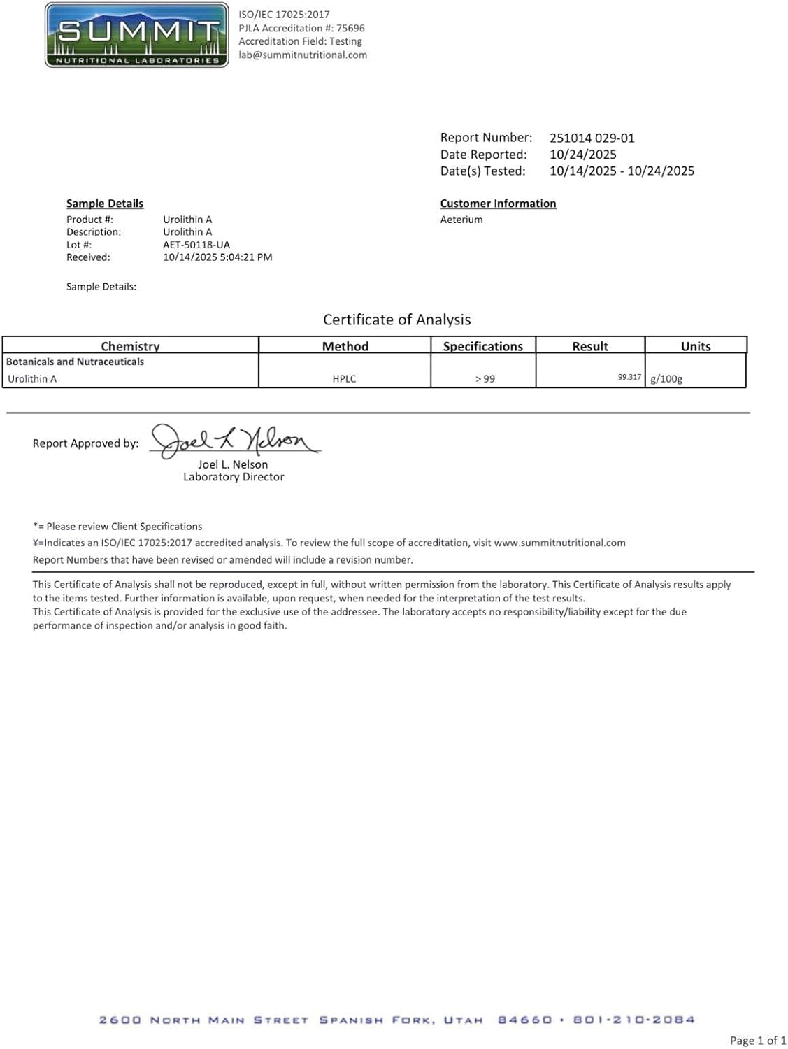 aeternum UA Urolithin A Powder 100g - Image 4
