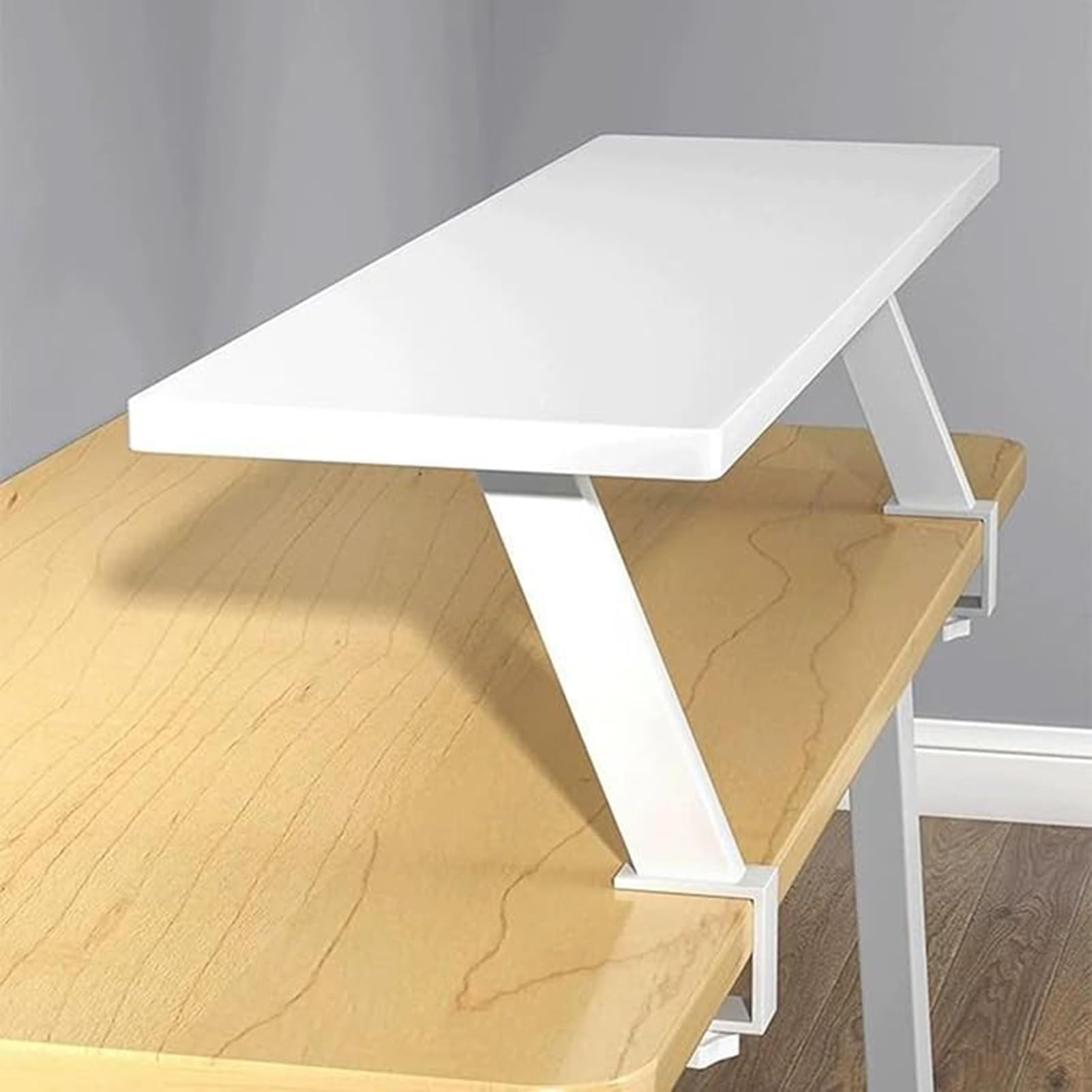 Klemmbares Schreibtisch Organizer Regal, Adjustable Desk Shelf Clamp Tischverlängerung Mobile Aufbewahrungsregal für Büro Home Schule Modernes Design Tischzubehör (80x20 cm)