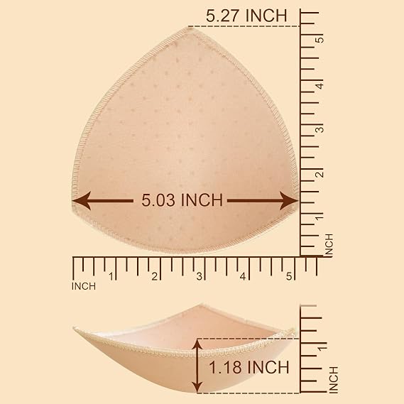 URSMART Bra Pad Inserts, Inserts Bra Cups Replacement Bra Pads Women's Comfy Sports Cups for Sport Bra Bikini Bra