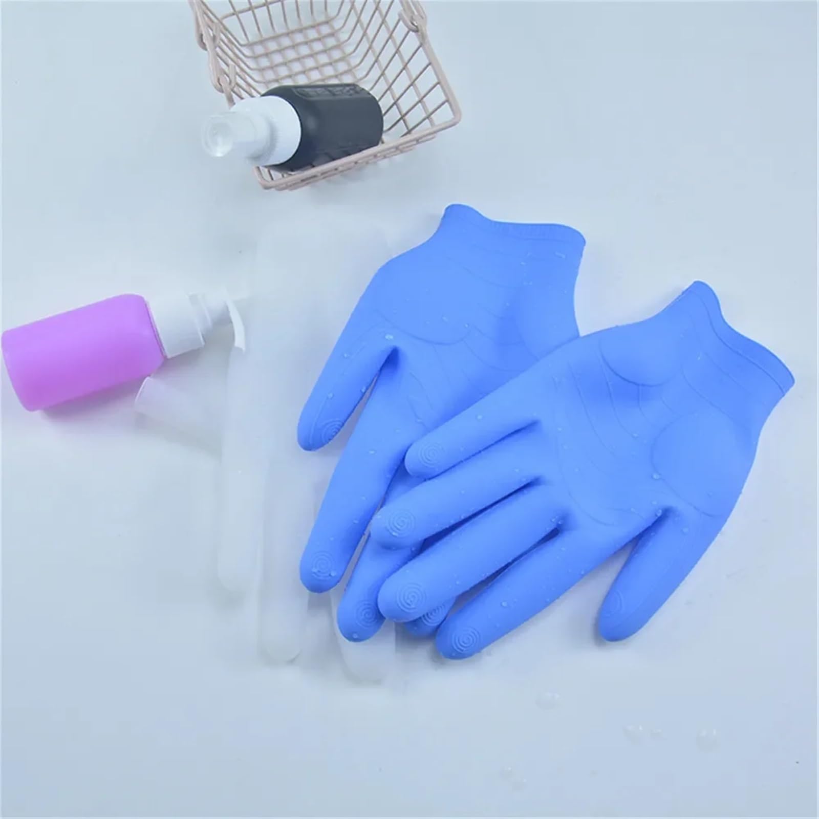 Guanto di gomma 2 paia di guanti in nitrile di silicone riutilizzabili guanti impermeabili ad alta temperatura for la pulizia della cucina universale for la casa strumento for lavare i piatti(Orange)