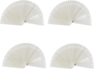 GOGOONLY 200 Off White Tips Fan-shaped Nail Art Display Acrylic False Tips Practice Tool - 200 Tips in Total-BH000473