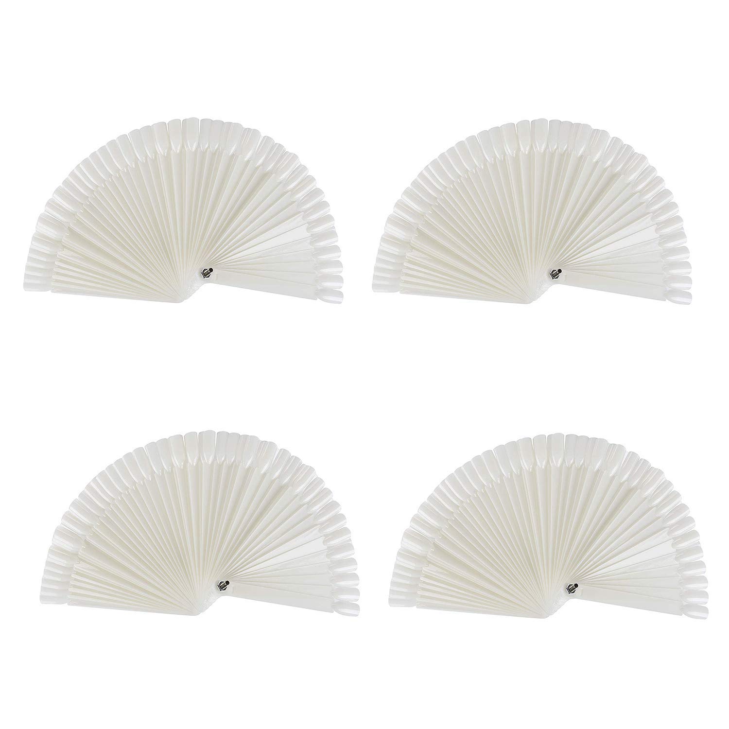 GOGOONLY 200 Off White Tips Fan-shaped Nail Art Display Acrylic False Tips Practice Tool - 200 Tips in Total-BH000473