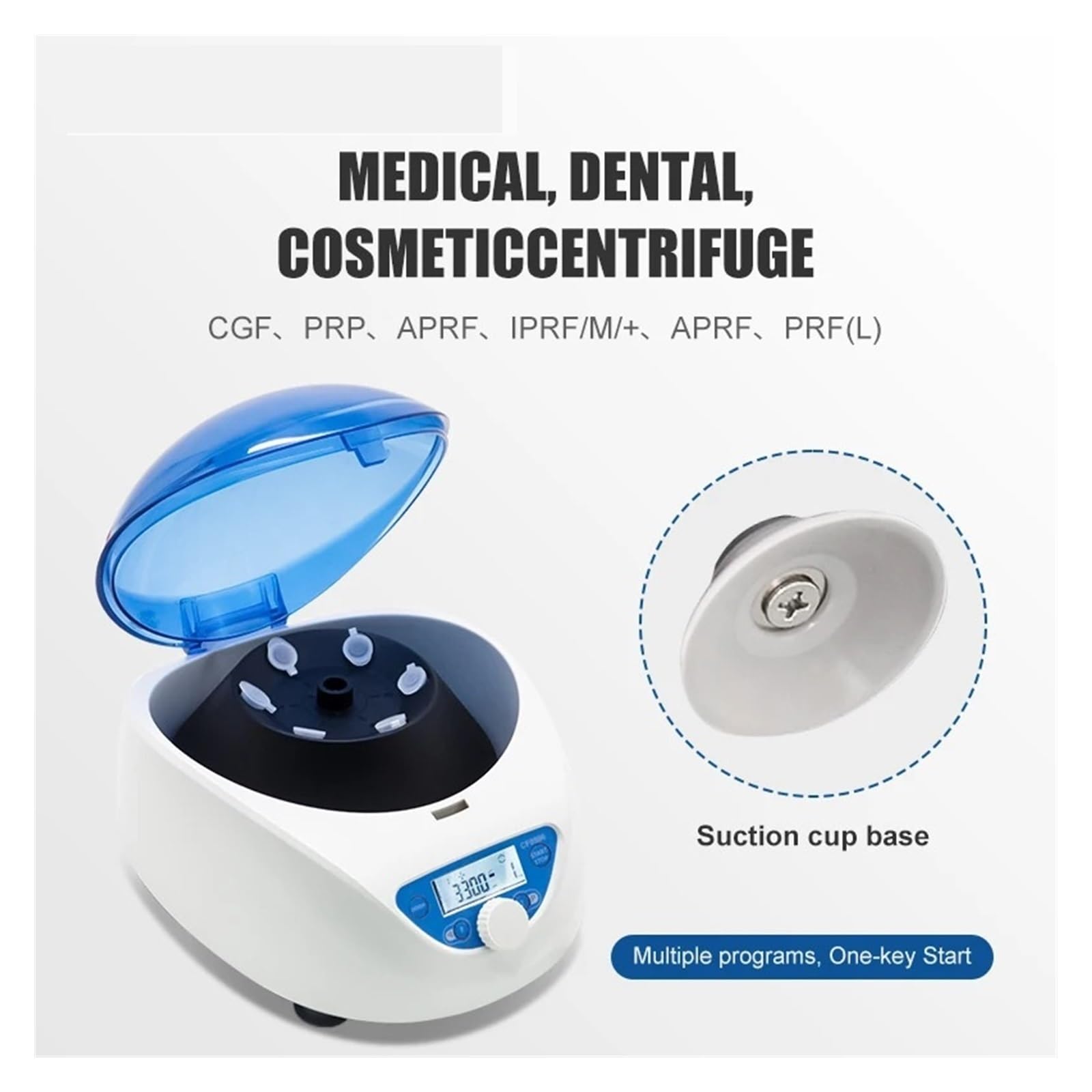 Centrífuga de mesa, Centrífuga De Sobremesa PRP Laboratorio, Digital LCD 5000rpm, Médica, Tubo 15mL/10mL/7mL/1,5-5ml