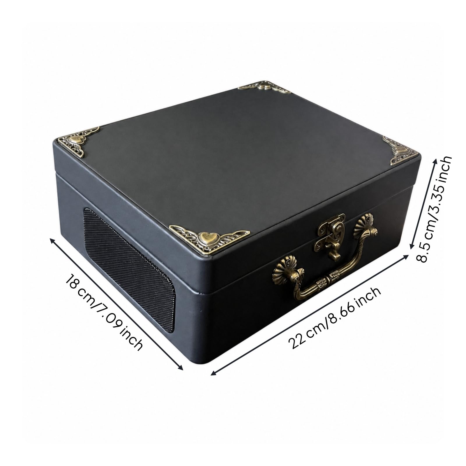 predolo Lettore Disco a Valigetta Compatto Lettore CD Portatile Integrato Dispositivo per Collezionisti, Camera da Letto, Soggiorno, Scrivania, Nero