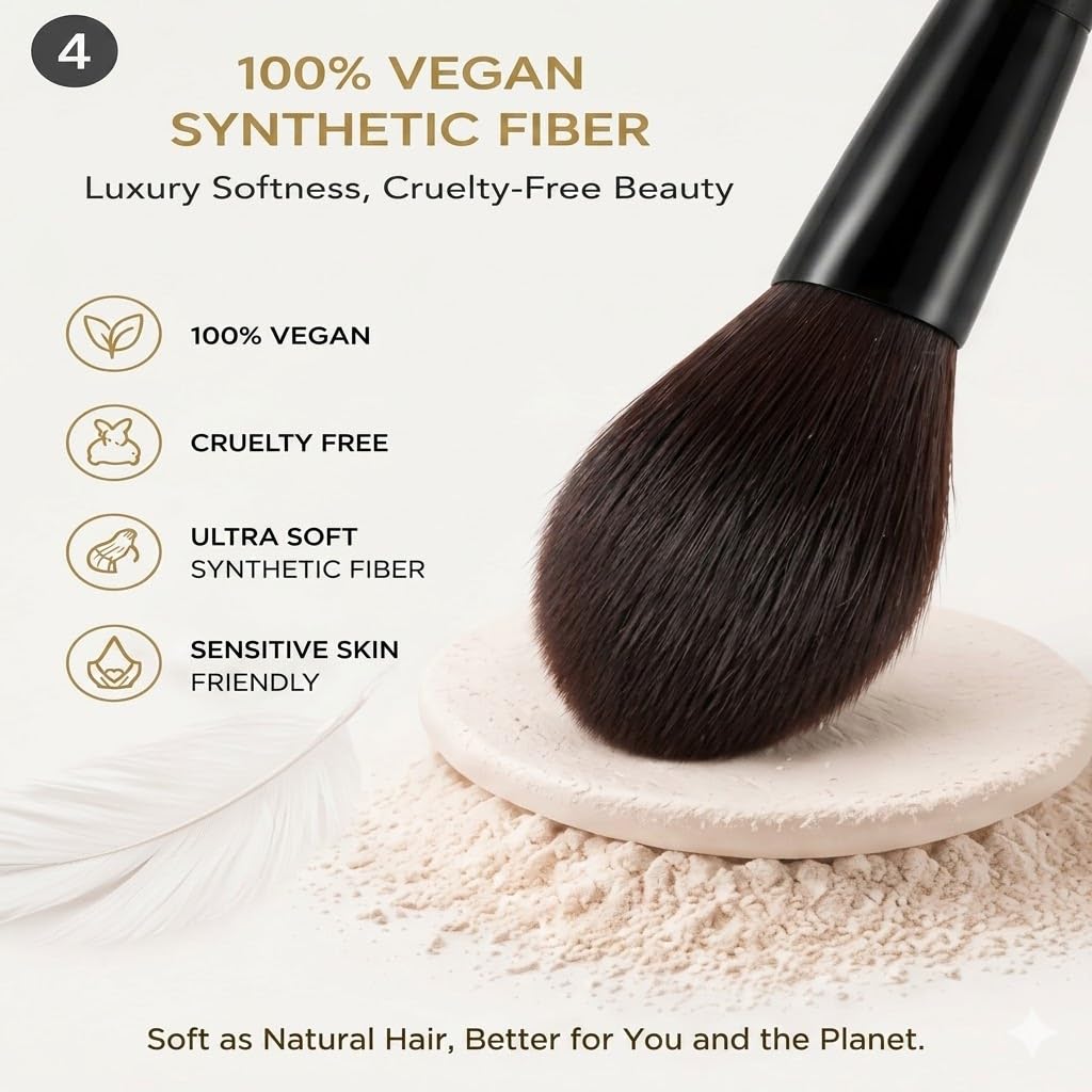 Set di 14 pennelli da trucco, pennelli da trucco, pennelli per cosmetici, pennelli vegani con scatola di controllo (nero)