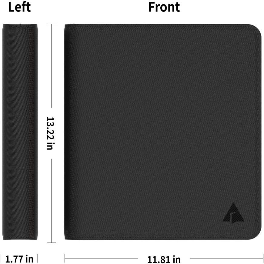 Rayvol Premium Zip Binder- 9 Pocket Fits 720 Trading Cards with 40 Deluxe Black Sleeves, Top Loading Card Album Folder for TCG : Office Products