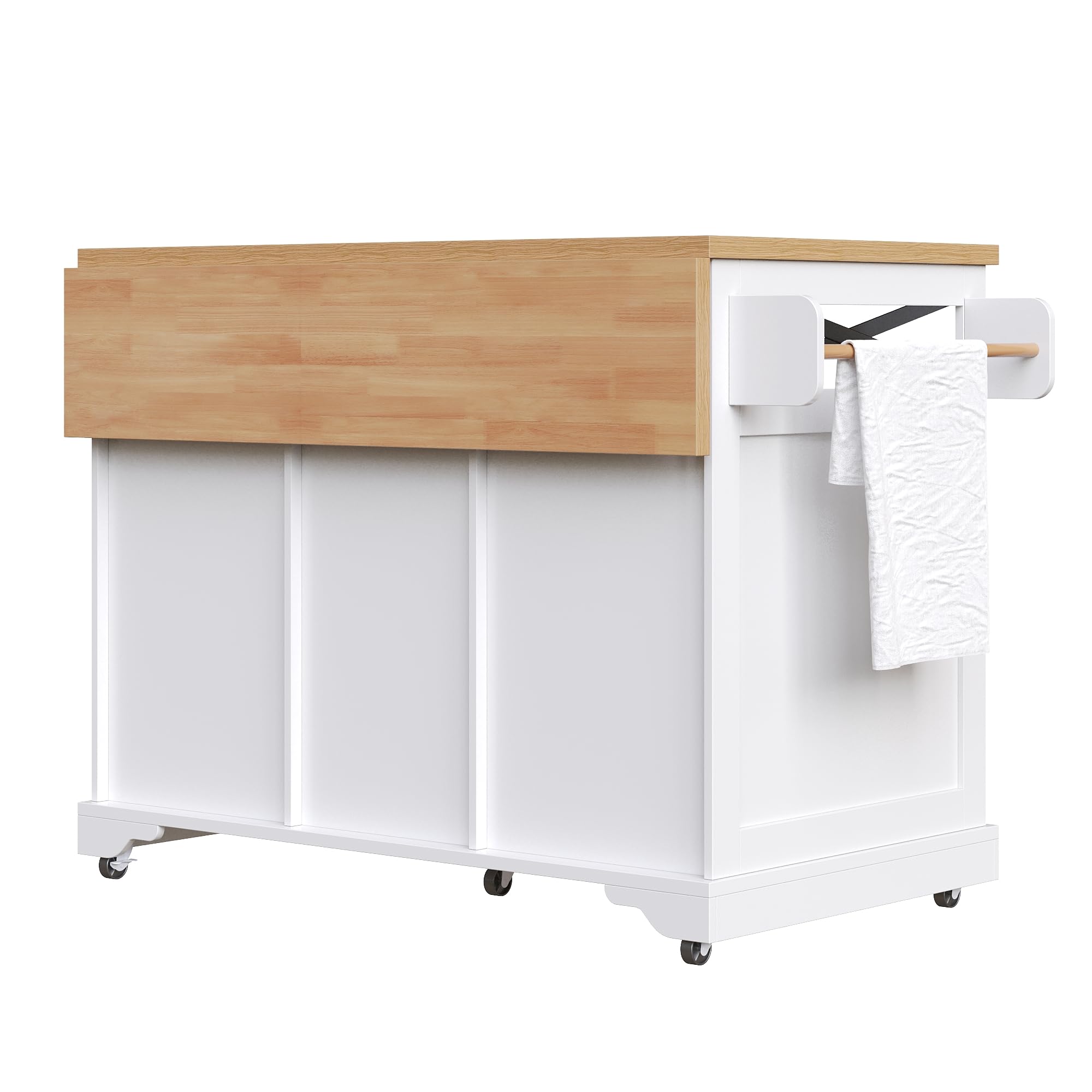 Carrello da servizio da cucina arrotolabile con tavolo pieghevole e illuminazione a LED, per snack, multifunzionale come isola da cucina, mobile bar, tavolino da cucina, mobile da cucina, tavolo da