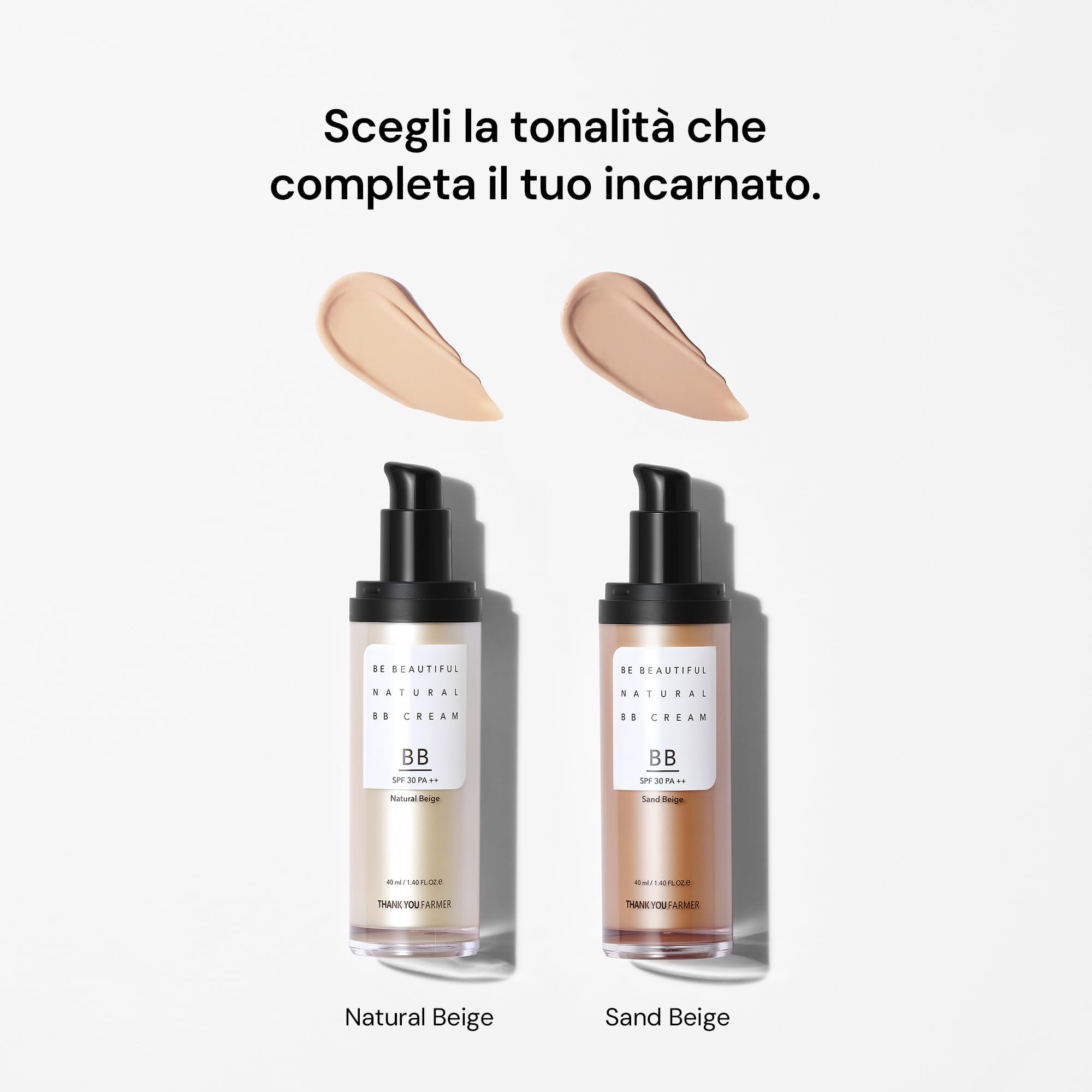 THANKYOU FARMER Be Beautiful Natural BB Cream SPF30+ PA++ 40ml - Natural Coverage, K-beauty Korean Makeup