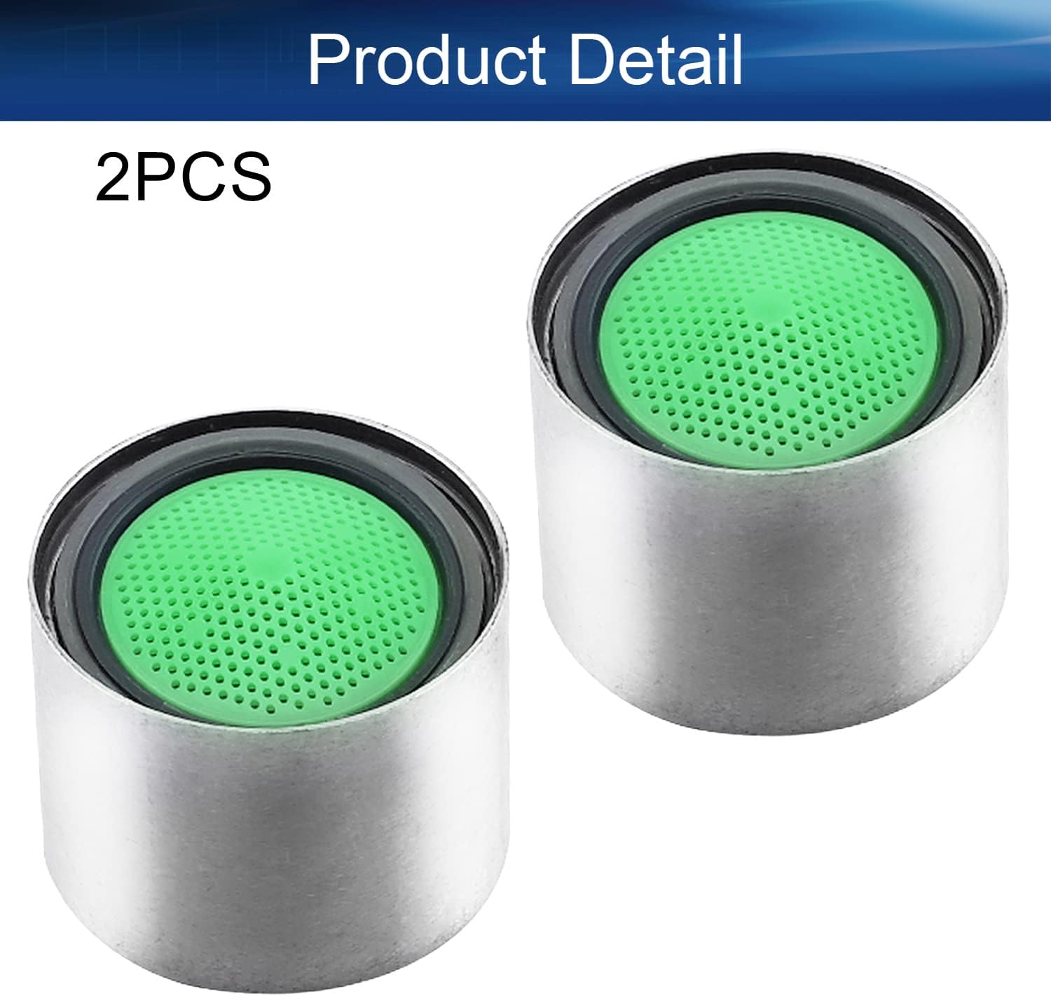 Yinpecly Sink Faucet Aerator, Kitchen Stainless Steel Sink Aerator Replacement Parts, Faucet Adapter with 22mm Female Thread for Kitchen Bathroom, Drawing, 2Pcs