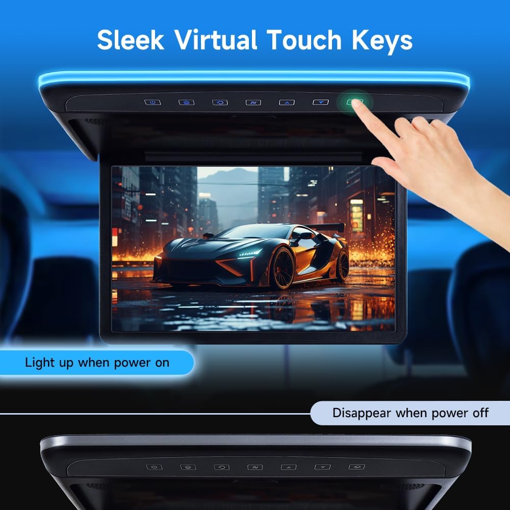 11.6 inch Car roof Monitor Player IPS Screen Dispaly 1080P Video Ultra Thin Mounted Car Roof Player HDMI FM USB