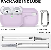 Vista 515 de Funda para AirPods Pro con kit de limpieza, funda de silicona suave para Apple AirPod Pro de 1ª/2ª generación, accesorios de funda AirPods Pro/Pro 2