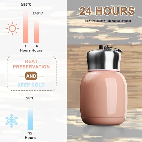 Miniatura 2 de Mini botella de agua de acero inoxidable de 7 onzas, pequeña botella de agua aislada al vacío, a prueba de fugas, botella de agua fría y caliente