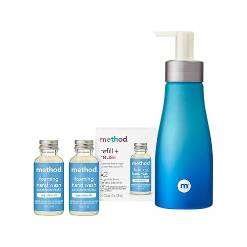 Miniatura 8 de Method Recambios de concentrados de lavado de manos espumoso, agua dulce, 4 repuestos reciclables de 1 onza líquida