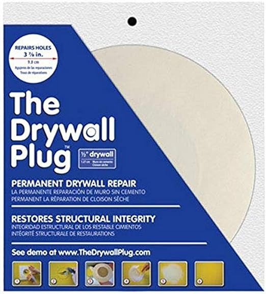 The Drywall Plug DP123 1/2" x 37/8" Drywall Repair Plug Wall Surface