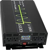 Vista 1 de Inversor de corriente 2000W 12V DC a 120V AC 60HZ onda sinusoidal pura con puerto USB pantalla LCD para RV/hogar solar