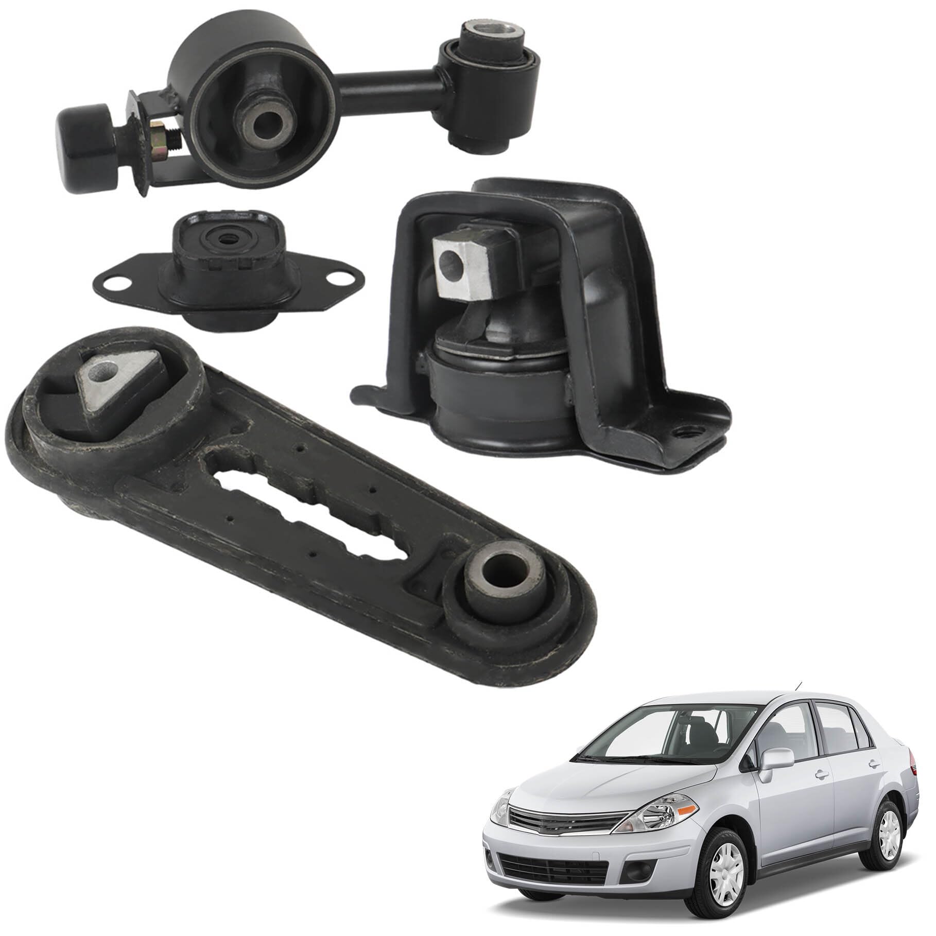 TJHSM 4PCS Engine Motor Mount Set Replacement for 2007-2014 Versa Cube 1.8L A4323 A4320 A4318 A4312