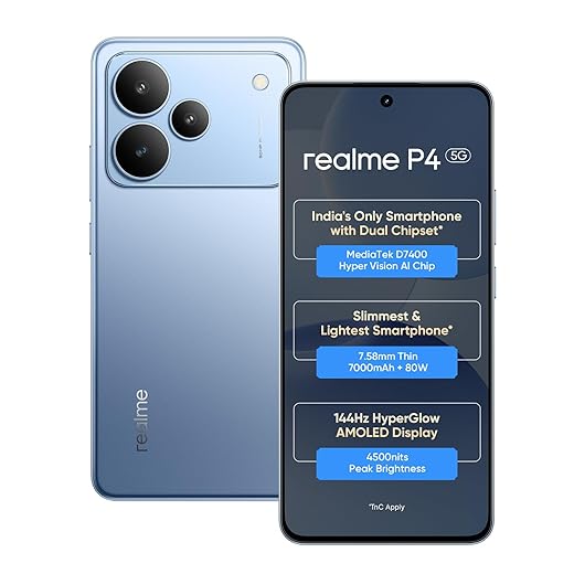 realme P4 Smartphone (Engine Blue, 128.0, GB, 8.0, GB)