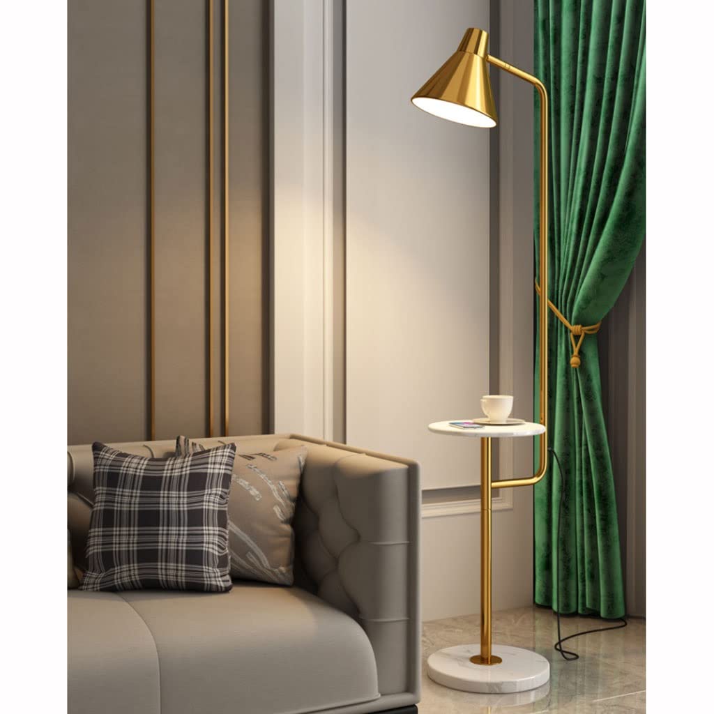 Lampara de Piso Lámparas de Pie Mármol nórdico LED Lámpara de pie con estantes de hierro forjado Lámpara de pie de luz Luz de pie Lámpara de pie Decoración de la sala de estar dormitorio Lámpara de Pi