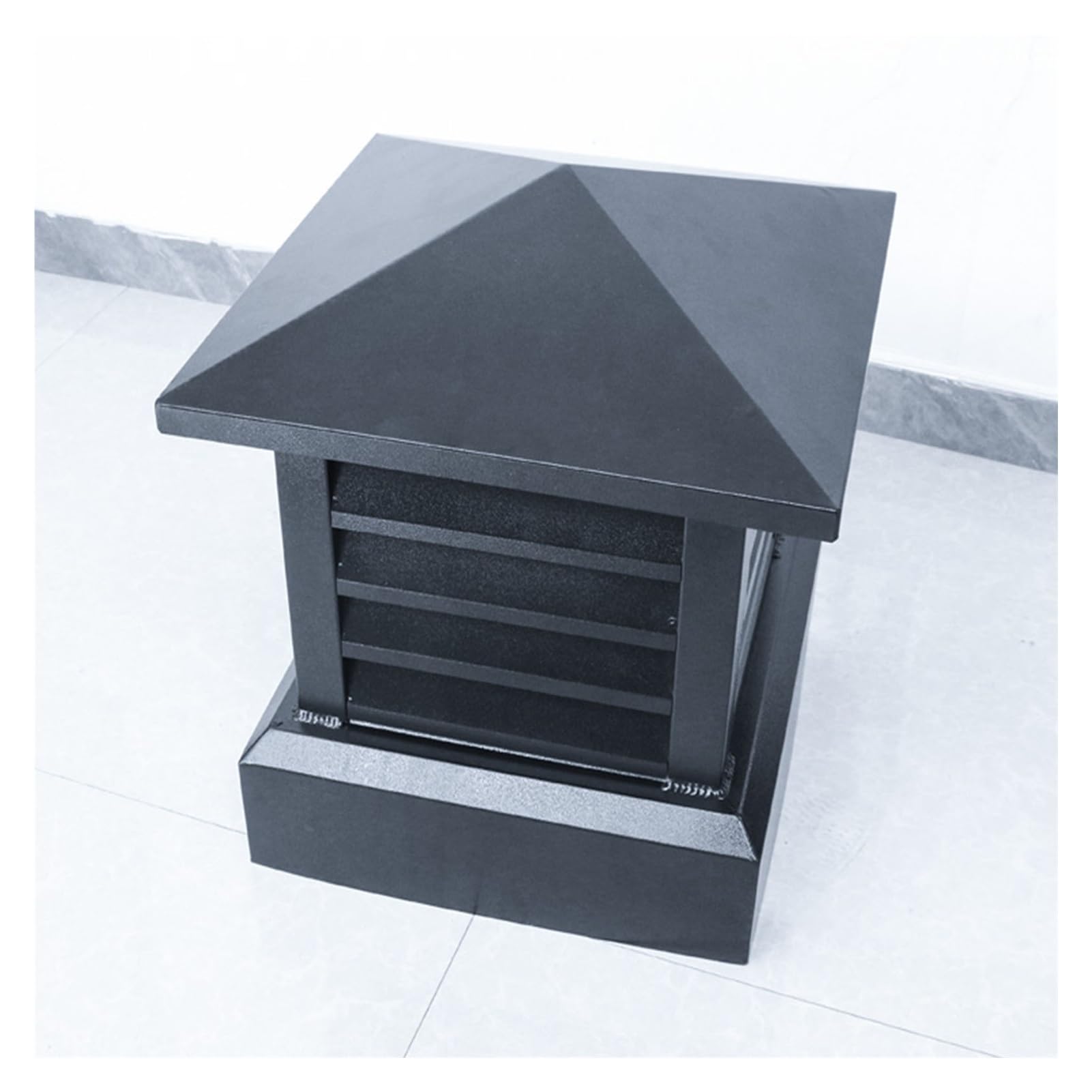 BHFLJSAQ Chimney Rain Caps,Aluminum Alloy Chimney Cap - 20x20in Rainproof Square Roof Vent Cowl, Weatherproof Metal Drain Cover with Louver for Enhanced Ventilation & Protection