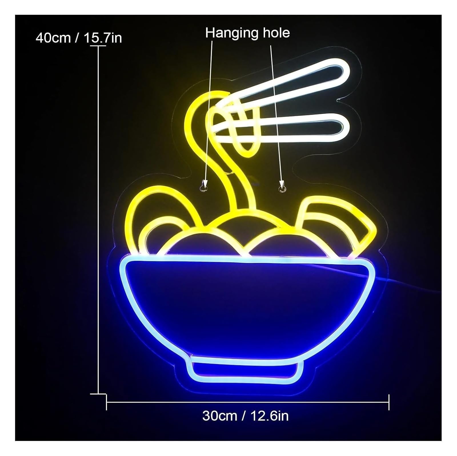Señal de luz de neón Lámpara de neón con ambiente relajante ramen para tienda, restaurante y decoración pared dormitorio