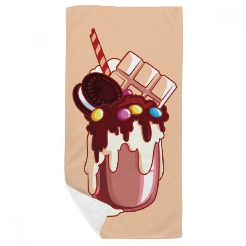 Serviette de bain biscuits au chocolat design multicolore et texture douce