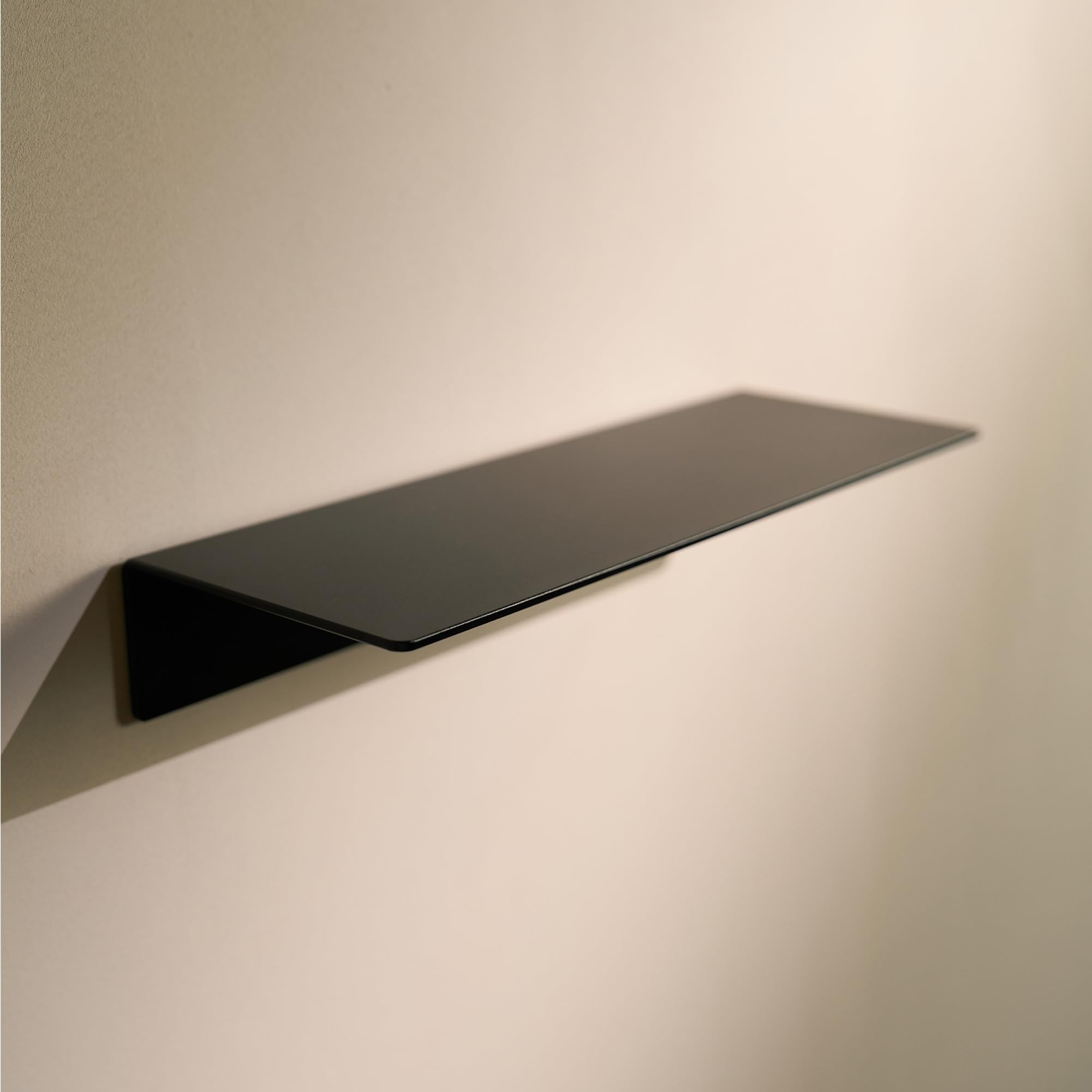 Design Hamburgo | Estantería de baño | Estantería de Pared (Negro Mate, 30 cm)