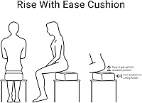 Vista 3 de Comfort Finds Rise with Ease - Cojín de asiento grueso y firme para silla, almohadilla de espuma extra gruesa para el hogar, patio, oficina