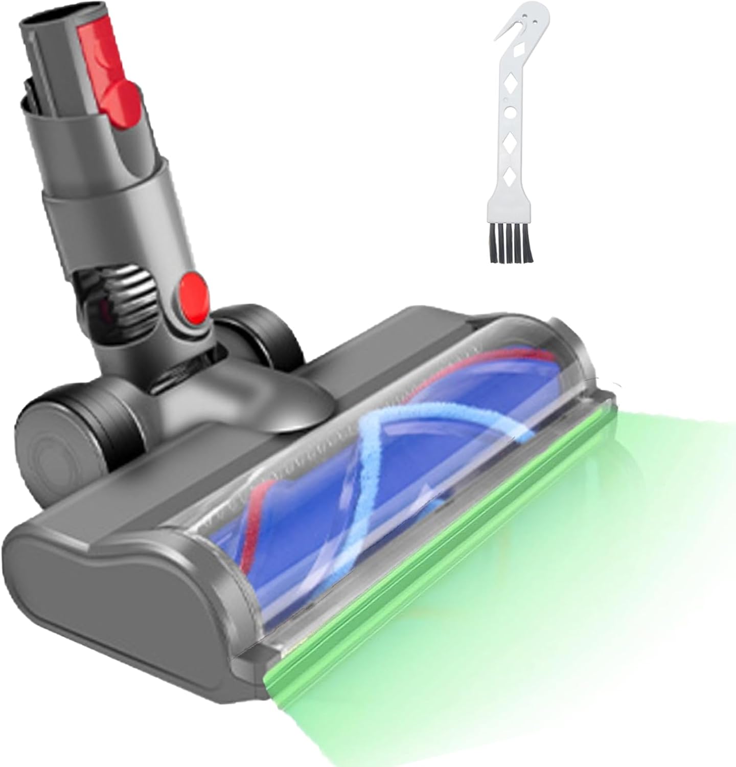 Direct Drive Cleaner Head Turbine Floor Tool for Dyson V10 Slim V12 Slim Cordless Vacuum Cleaners Motorhead Cleaner with LED Light V Shape Turbo Bristle Brush Cleaner Head