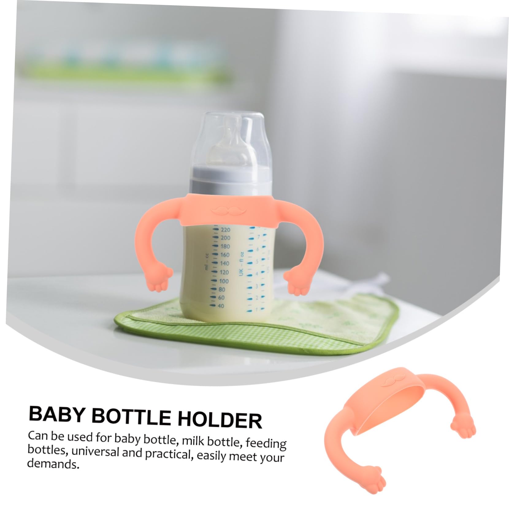 VICASKY Manici per Bottiglie in Silicone Rosa 2 Unitá Impugnatura Morbida e Confortevole per Bambino Bambina Facilmente Installabili