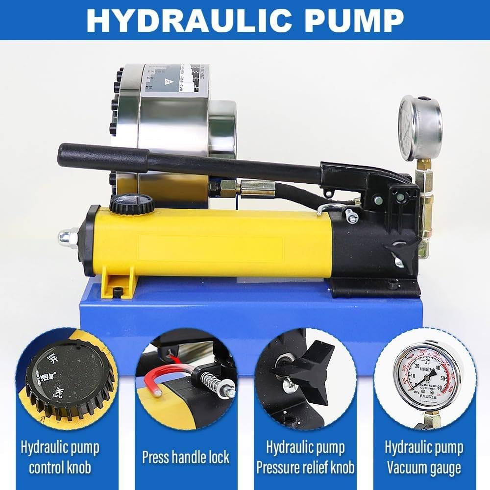 Zestaw narzędzi do ręcznego zaciskania węży hydraulicznych z 7 matrycami do łatwego i bezpiecznego zaciskania w zastosowaniach motoryzacyjnych i DIY