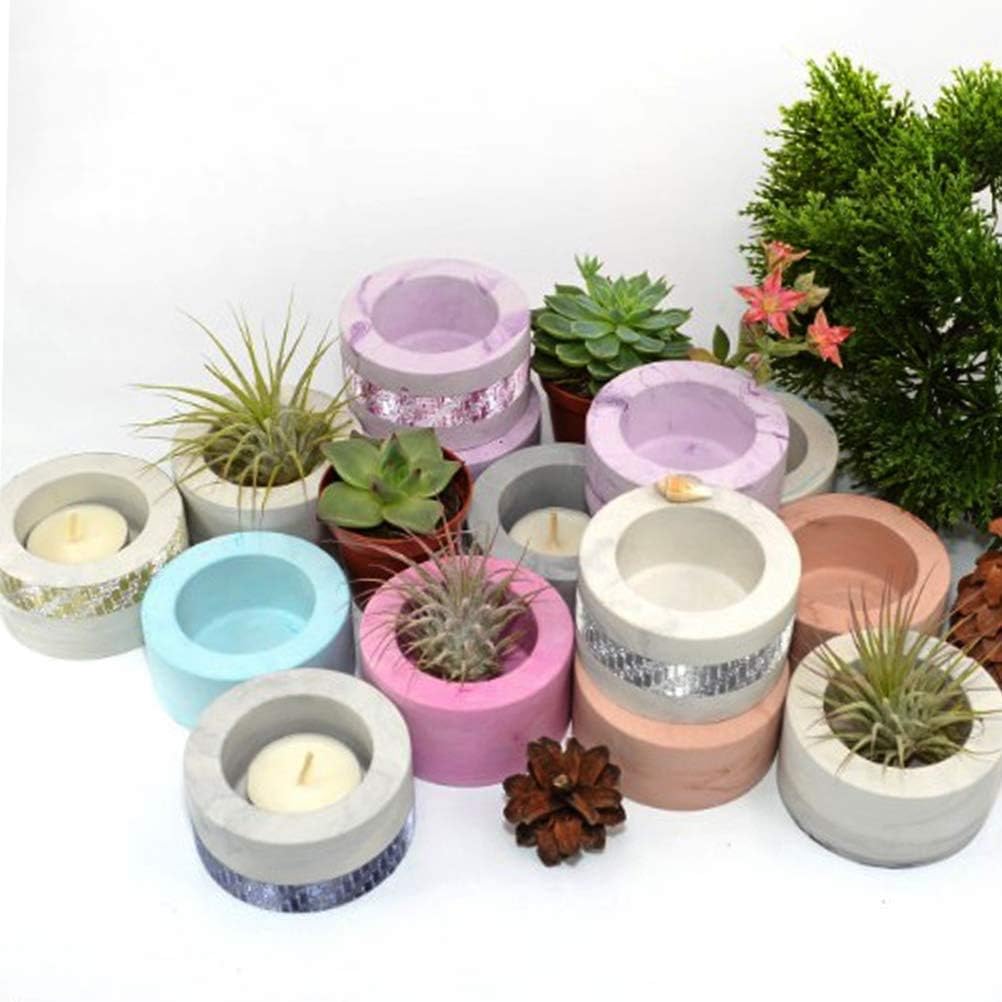 MeiMeiDa 4 Pack Mini Silicone Planter Molds Succulent Plant Flower Pot Mold, Concrete Cement Plaster Molds, Silicone Ice Shot Glass Molds, Total 18-Cavity