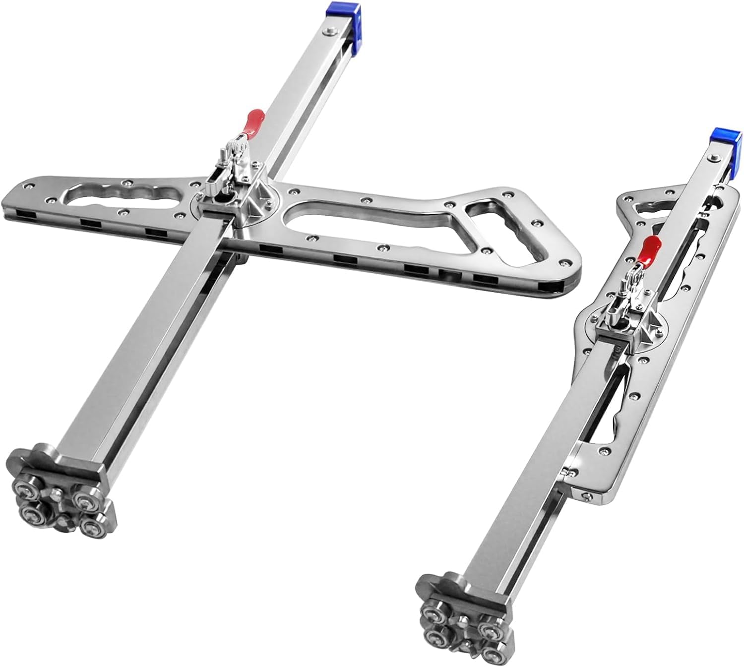 Foldable Drywall Cutting Tool, Hand Push Gypsum Drywall Cutter with Aluminum Alloy, 1.5 to 61cm Blade Adjustable Gypsum Board Cutter with 6pcs Blades