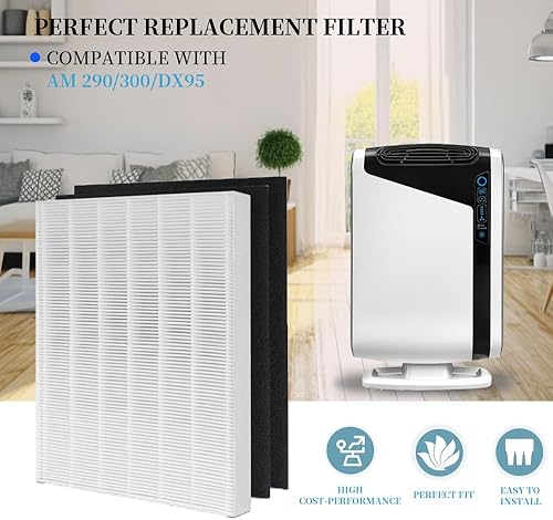 Miniatura 2 de Filtro HEPA de repuesto para Aera Max 300, compatible con purificadores Fellowes Aera Max 290 300 DX95, filtro de aire True HEPA también compatible
