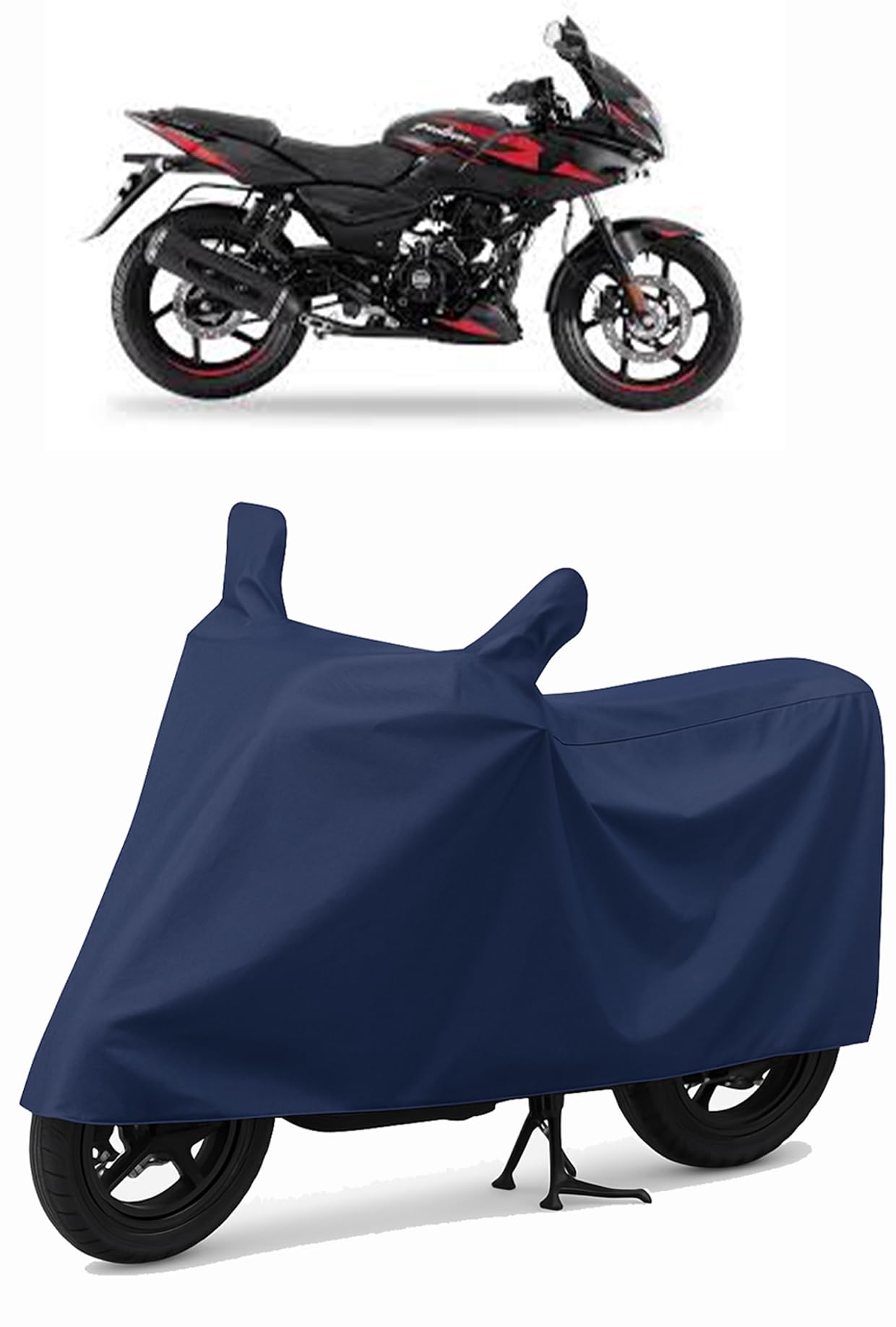 Shield Heavy Duty Bike Cover for Bajaj Pulsar 220F | All-Season, Tear-Proof Fabric | with Side Mirror Pocket & Buckle Belt-image-42