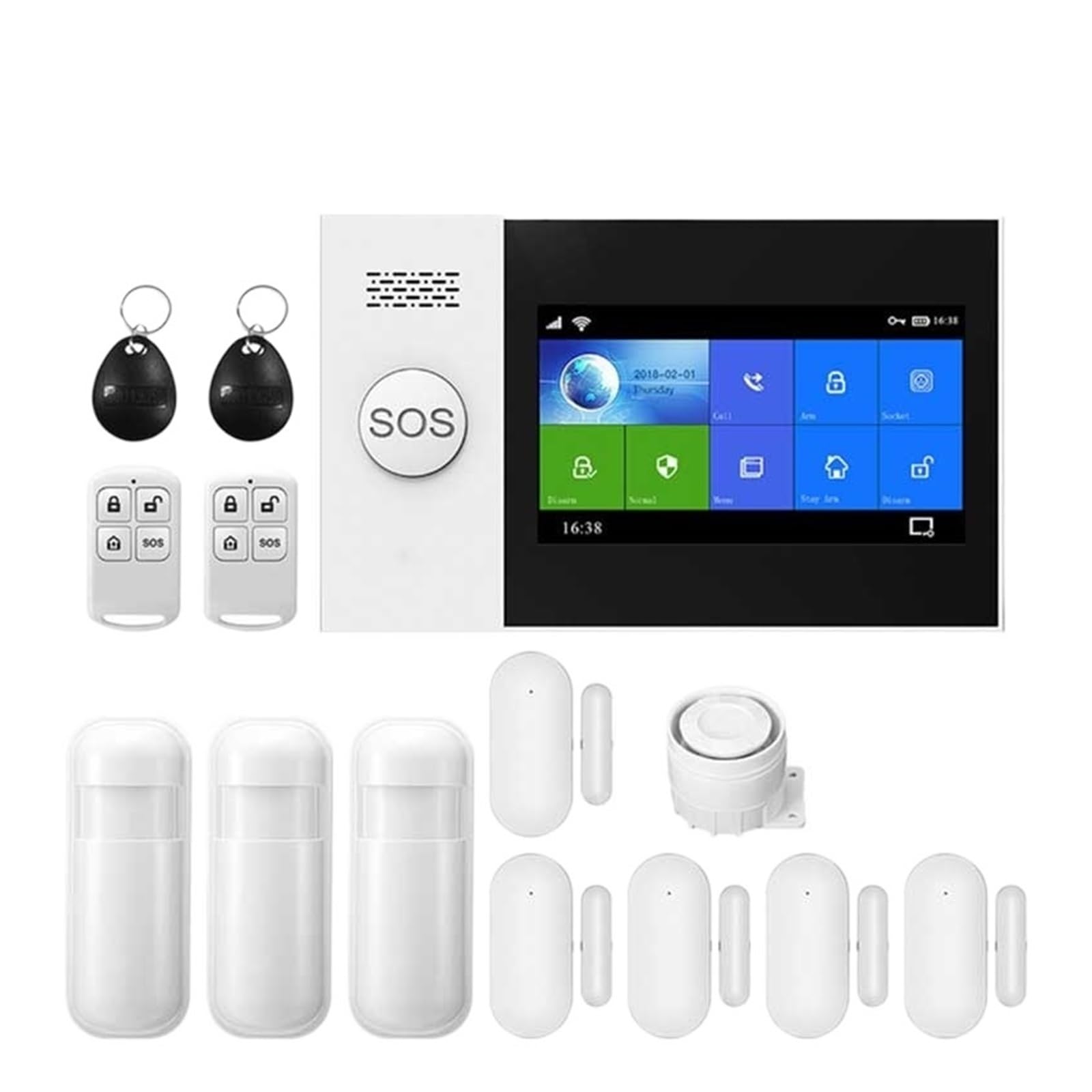 CUDTAPI Smart Alarm 4.3inch Security GSM System For Home Support APP Call/SMS Remote Control(D Kit)