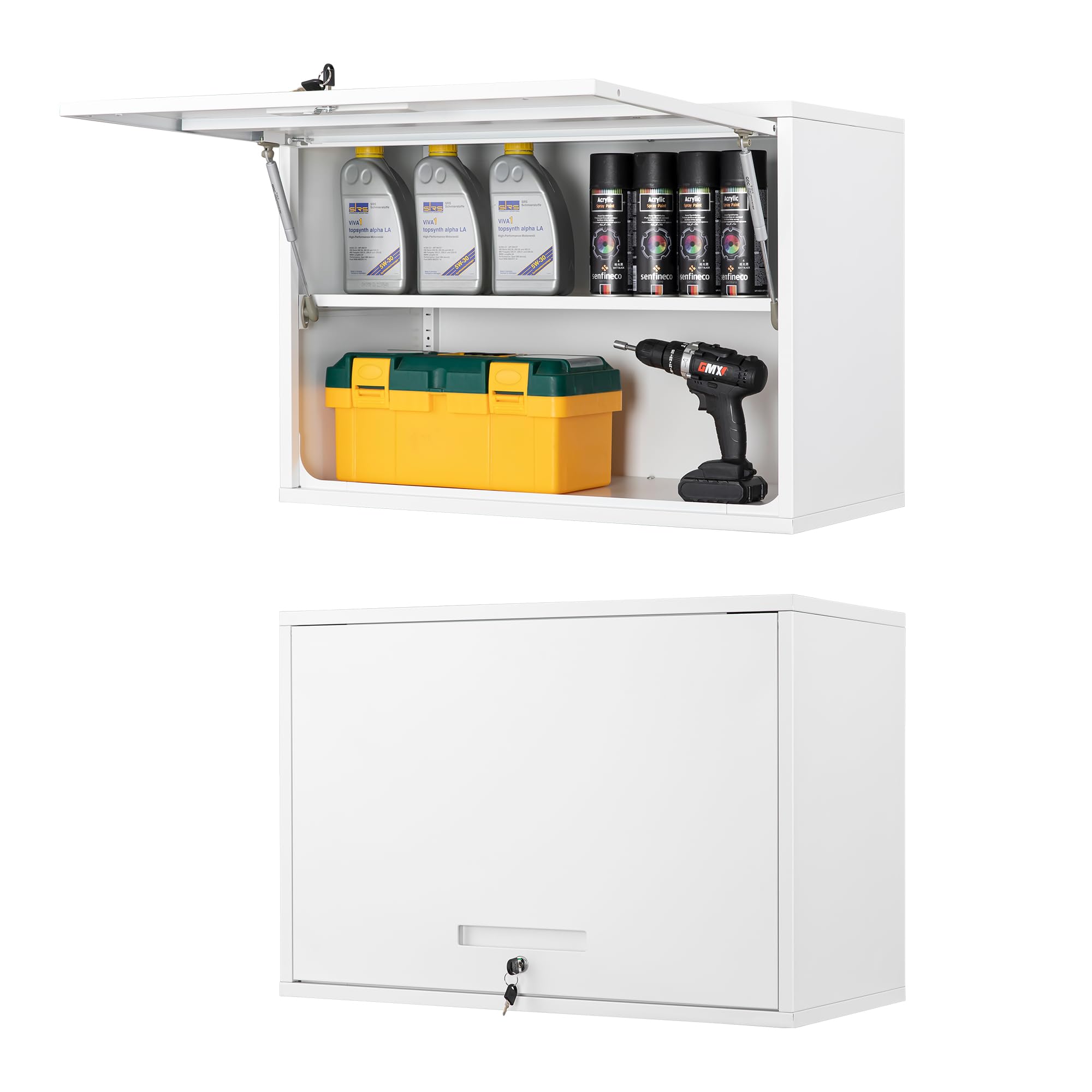 Sightlife Armario Colgante de Cocina y Baño, de Pared con Cierre - 55 x 80 x 40 cm
