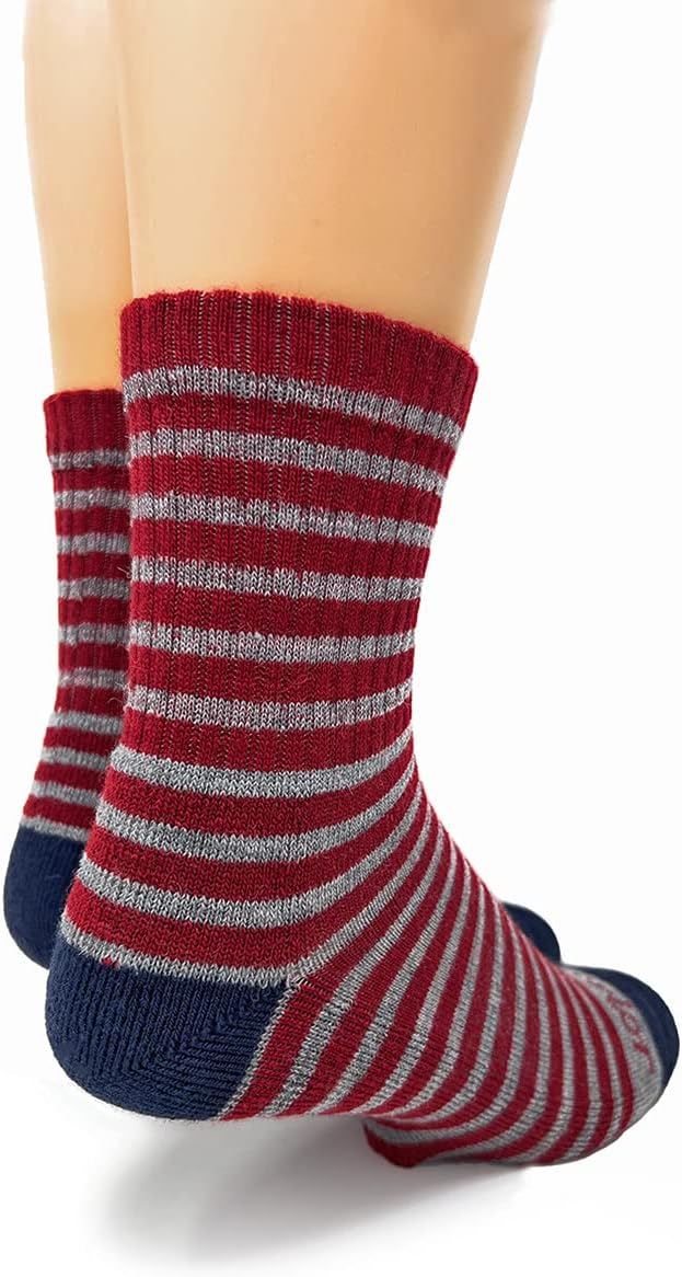 Warrior Alpaca Socks - Comfort Cushioned Retro Mini-Stripe Quarter Crew for Adults - Unisex - Image 3